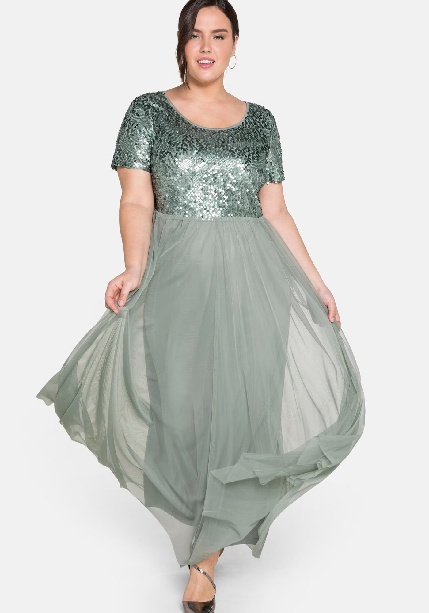 SHEEGO Rochie de seară verde pastel / verde închis - Pled.ro