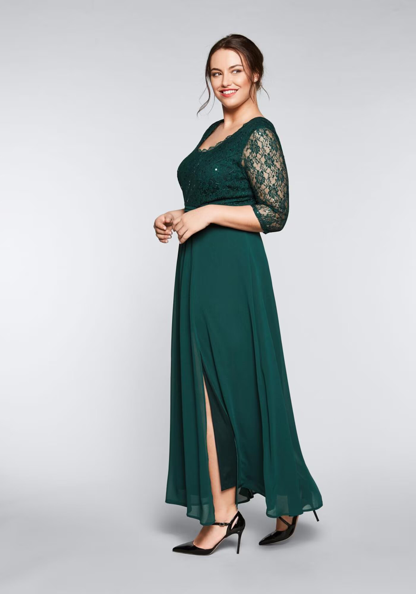 SHEEGO Rochie de seară verde smarald - Pled.ro