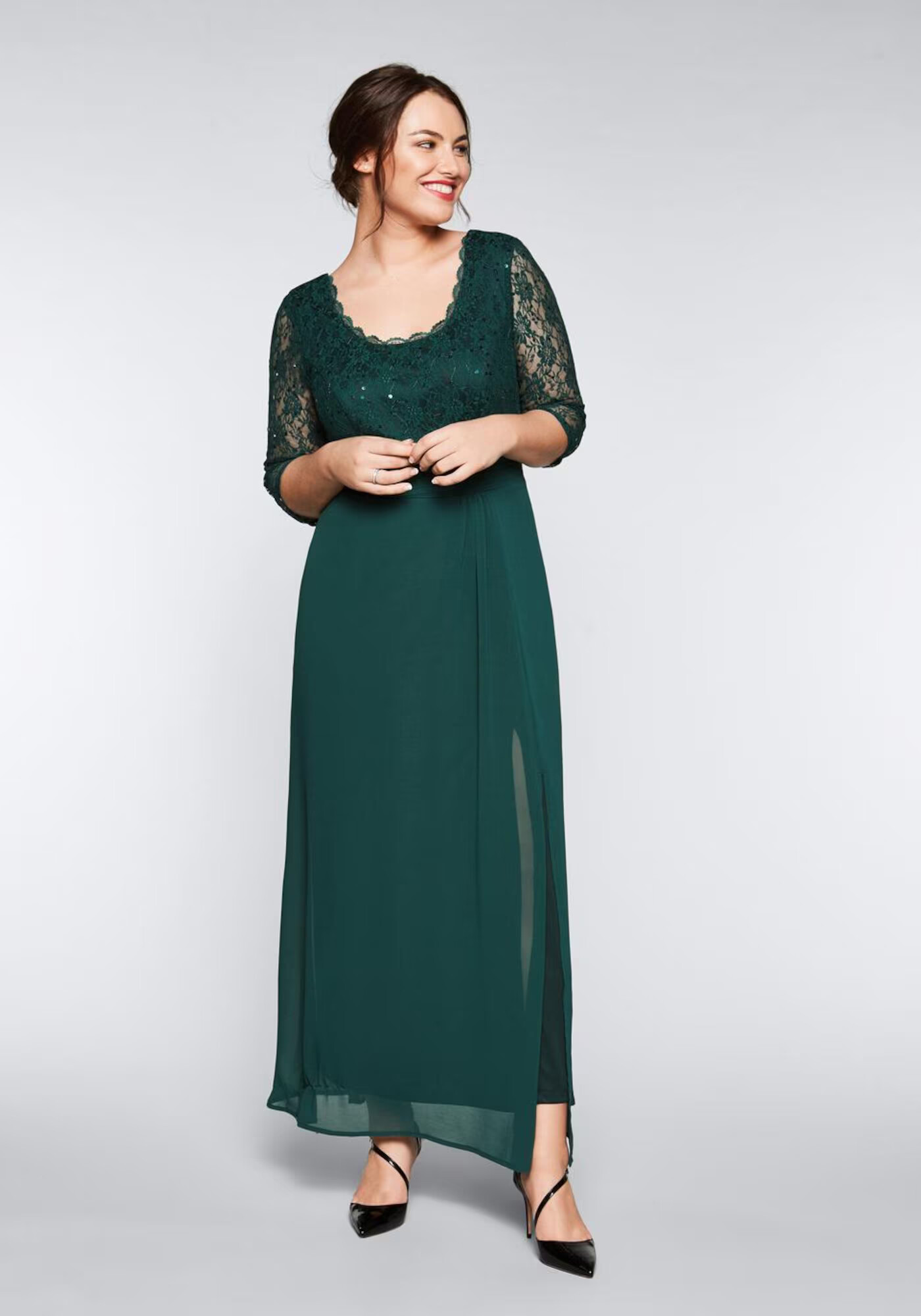 SHEEGO Rochie de seară verde smarald - Pled.ro