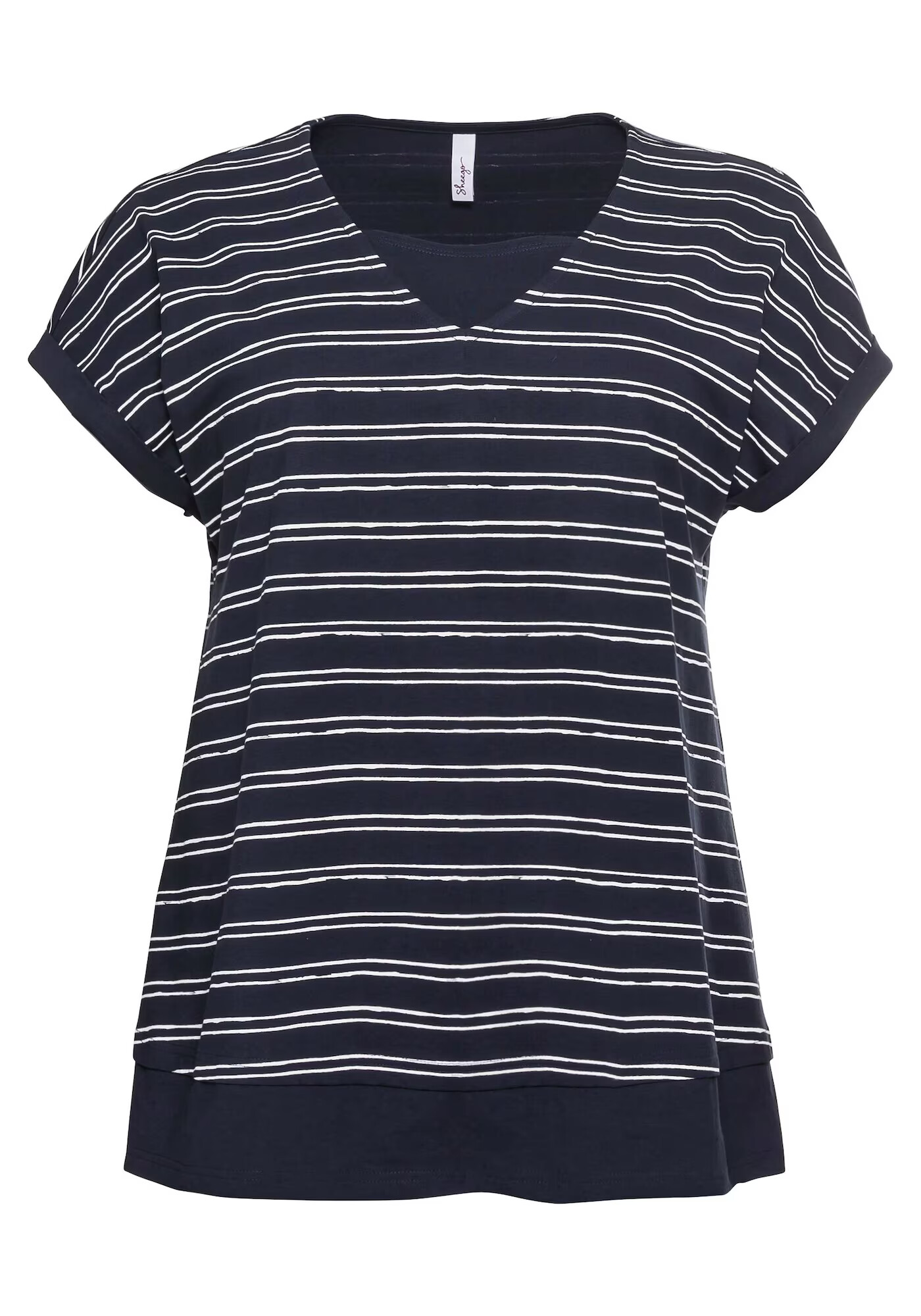 SHEEGO Tricou bleumarin / alb - Pled.ro