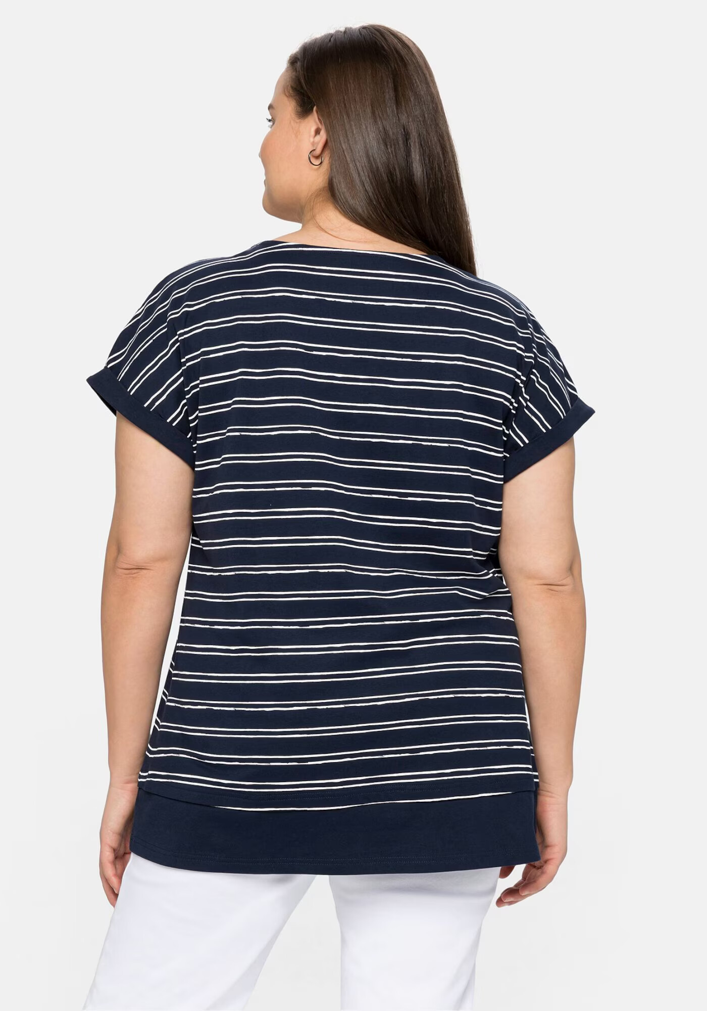 SHEEGO Tricou bleumarin / alb - Pled.ro