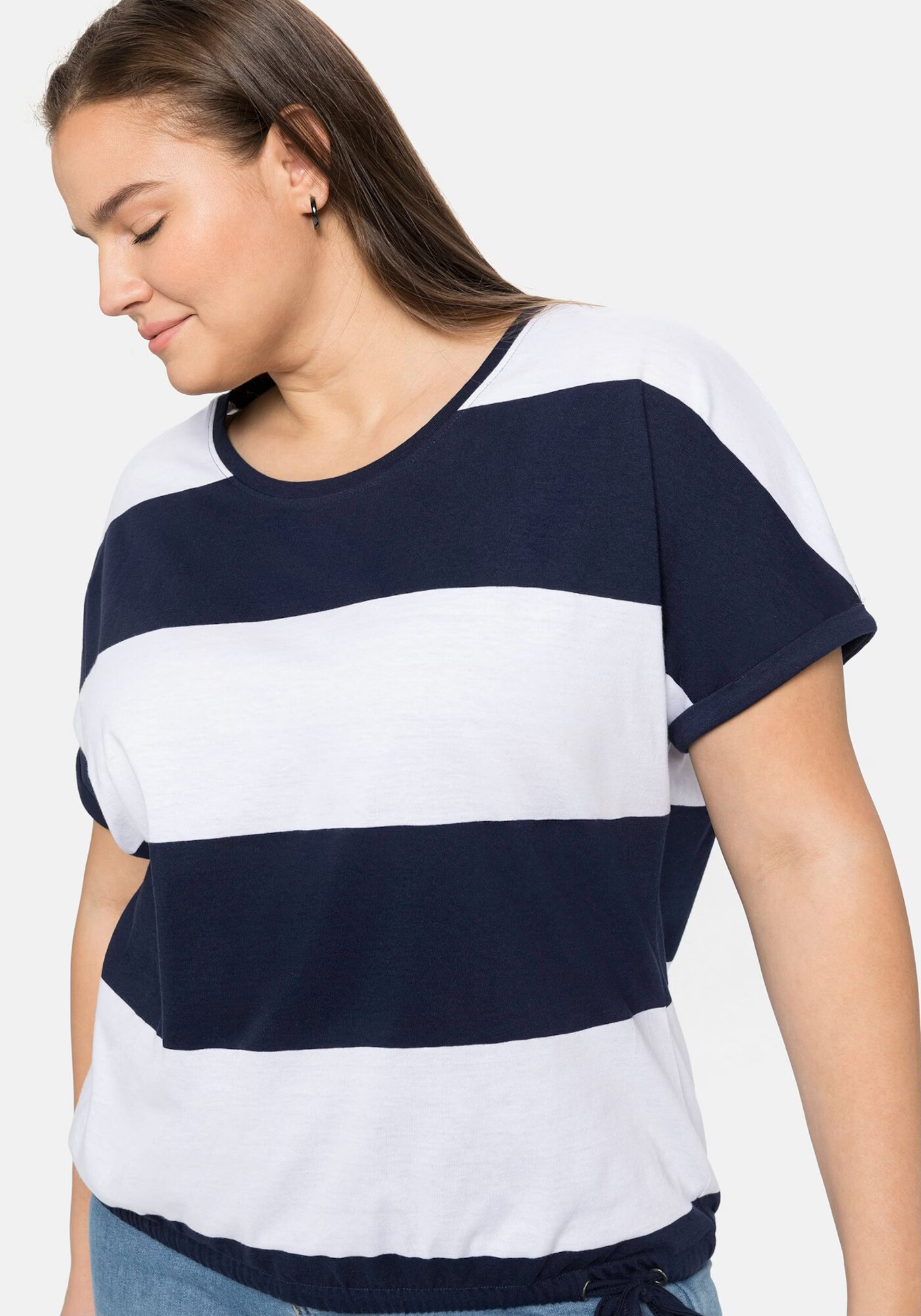 SHEEGO Tricou bleumarin / alb - Pled.ro