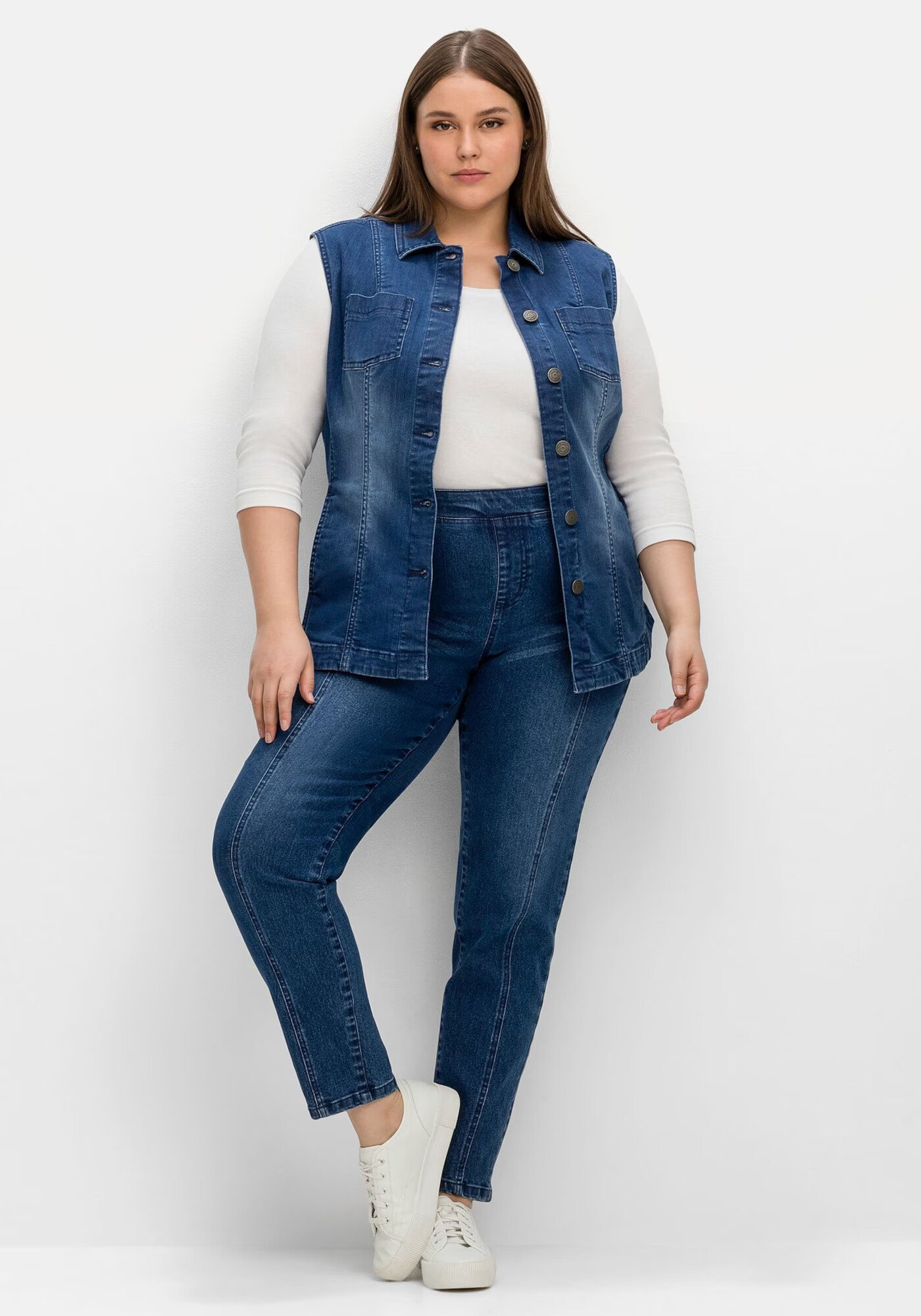 SHEEGO Vestă albastru denim - Pled.ro