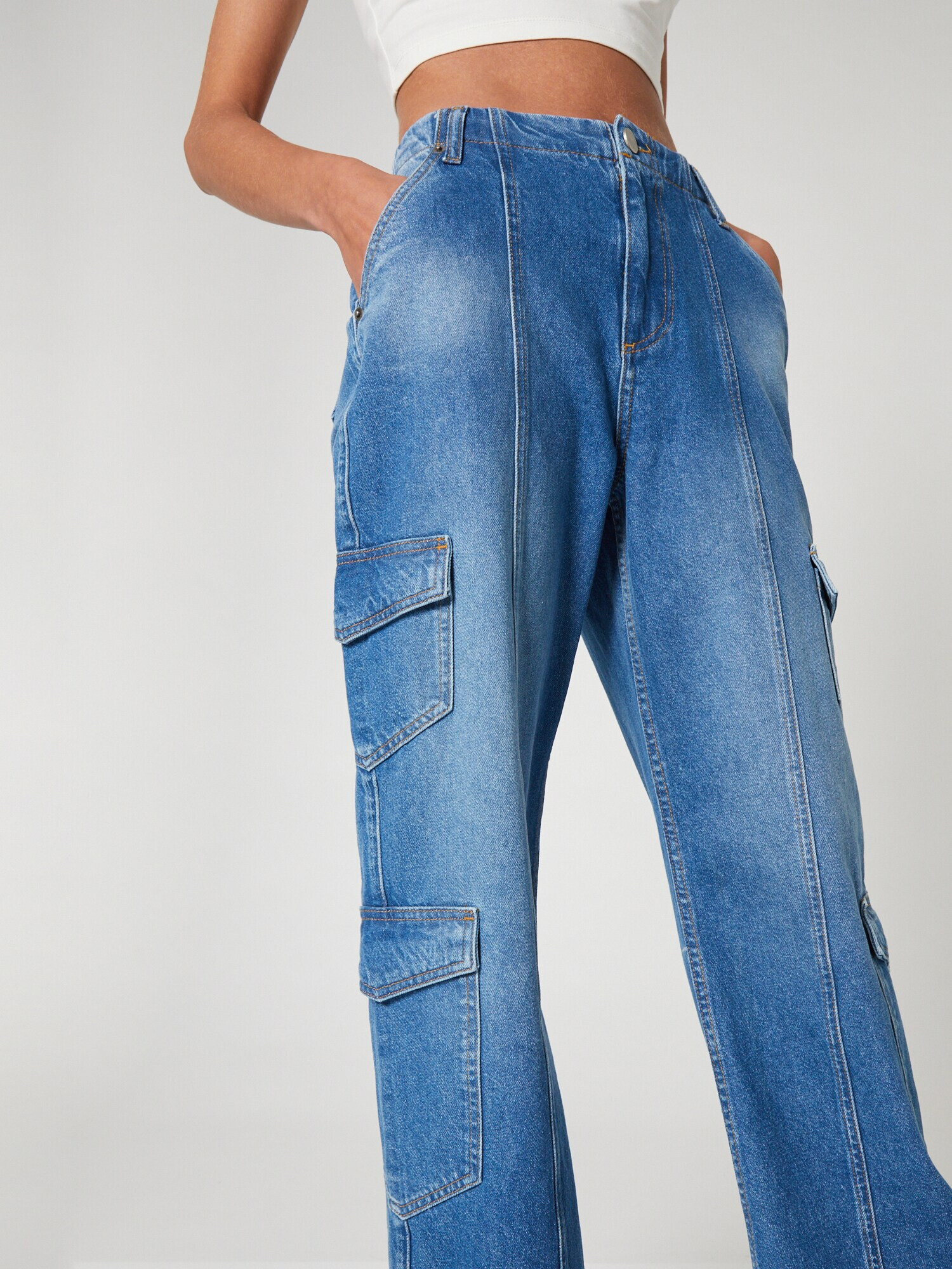 SHYX Pantaloni eleganți 'Lucky' albastru denim - Pled.ro