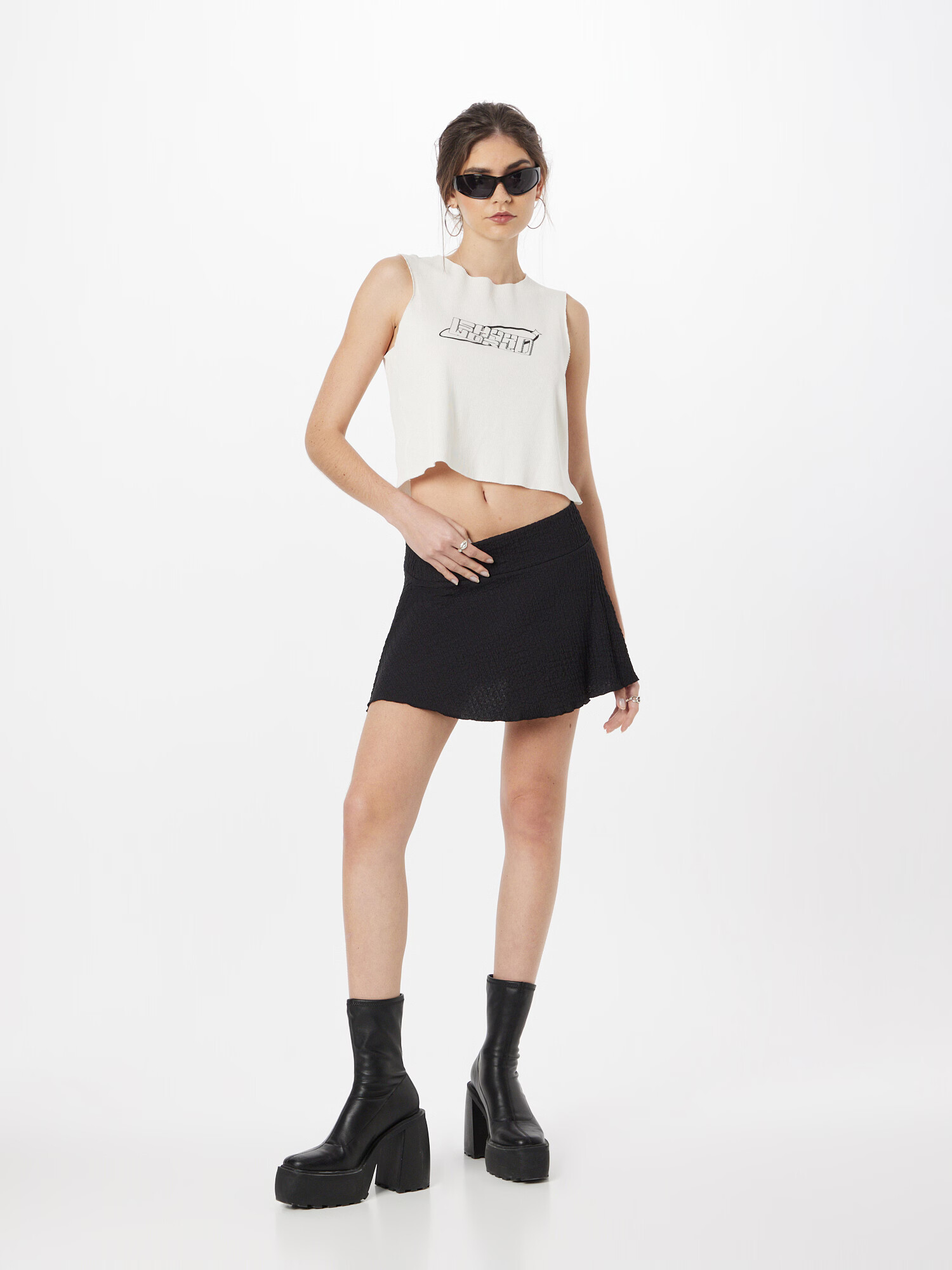 SHYX Tricou 'Angely' negru / alb murdar - Pled.ro