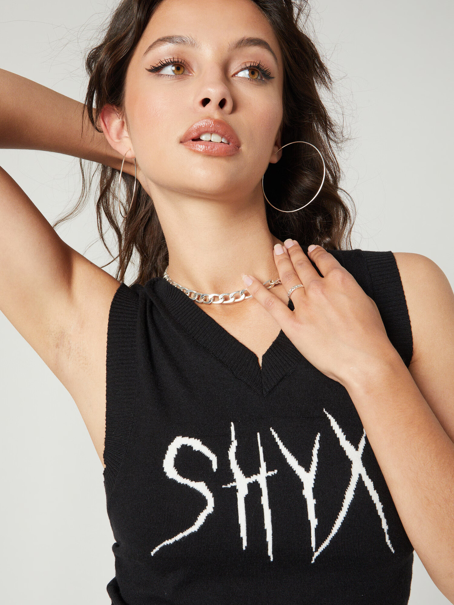 SHYX Tricou 'Kora' negru / alb - Pled.ro