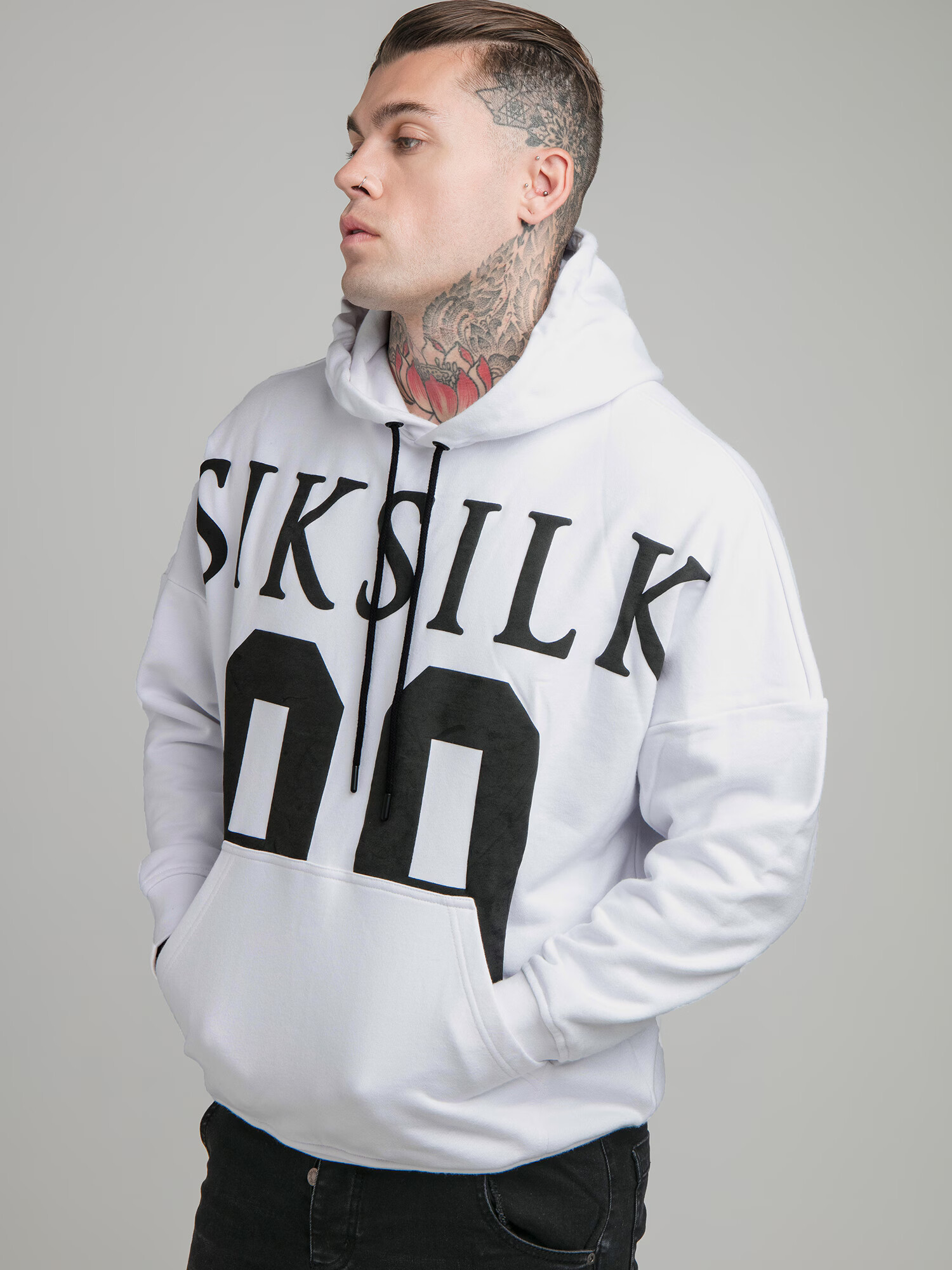 SikSilk Bluză de molton gri amestecat / negru - Pled.ro