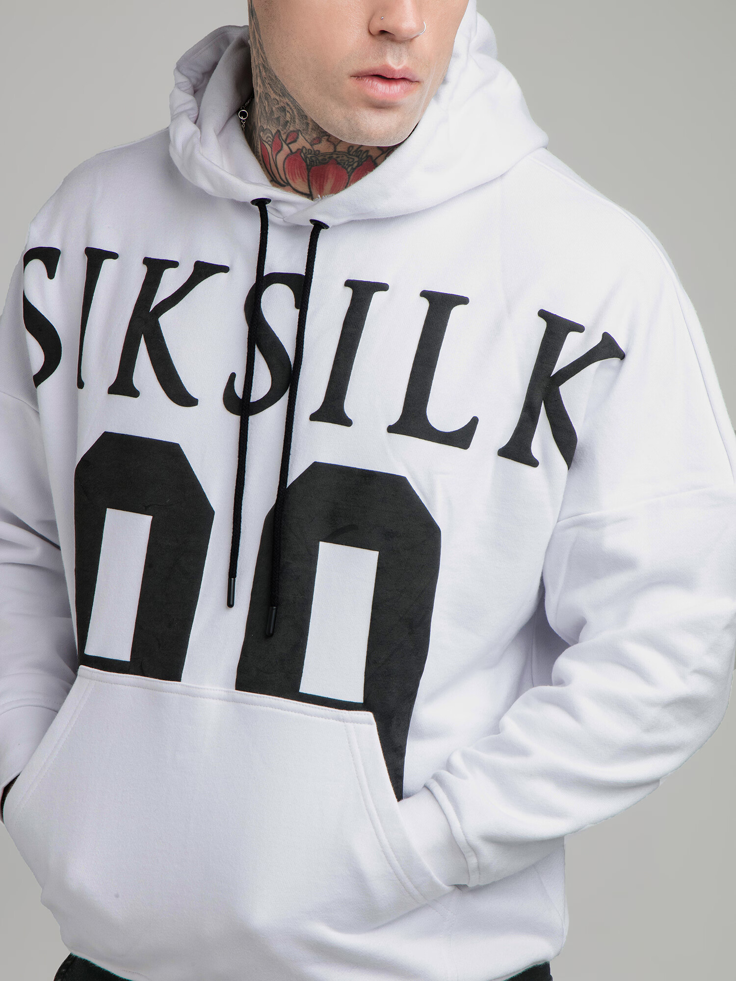 SikSilk Bluză de molton gri amestecat / negru - Pled.ro