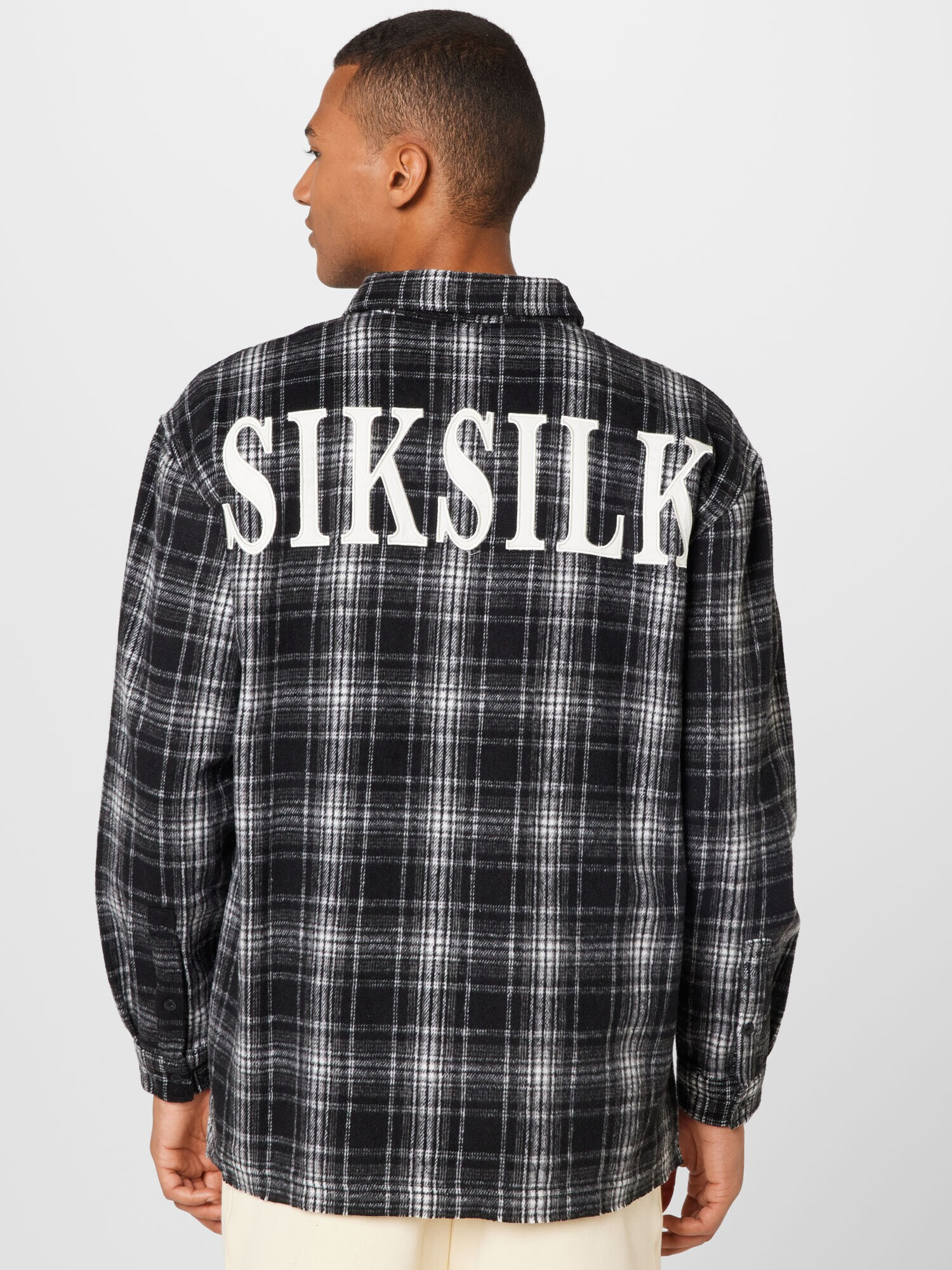 SikSilk Cămașă negru / alb - Pled.ro