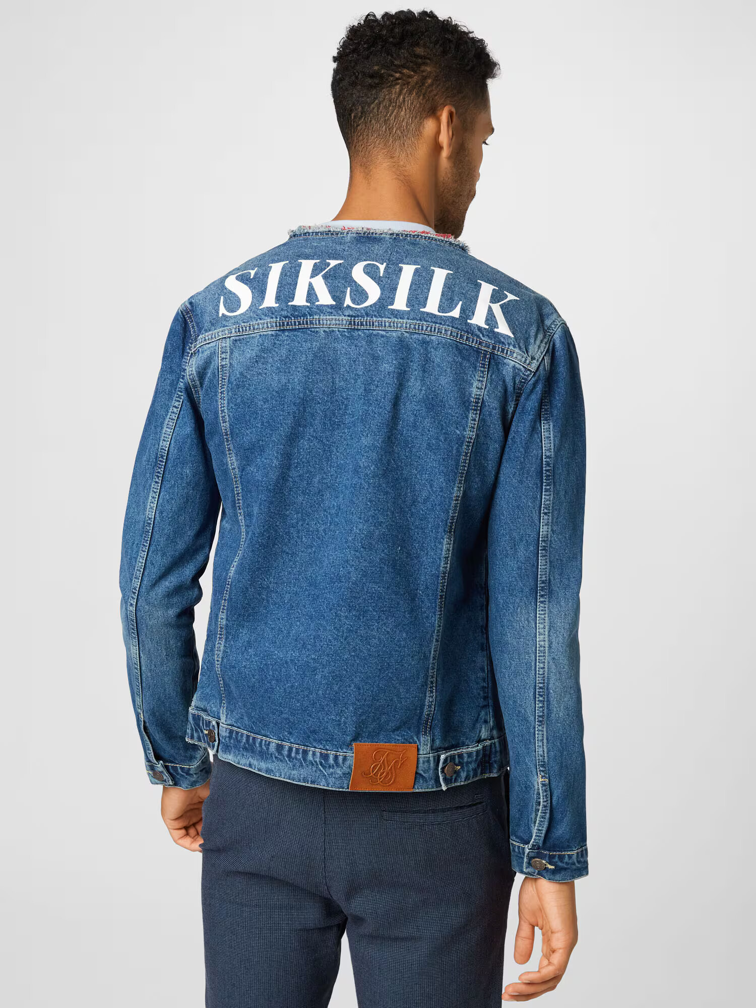 SikSilk Geacă de primăvară-toamnă albastru denim / alb - Pled.ro