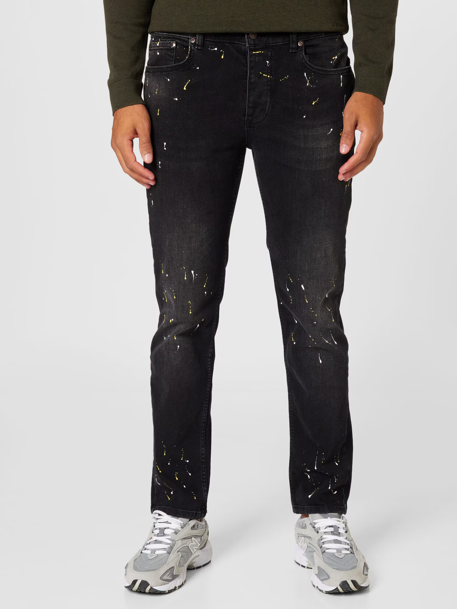 SikSilk Jeans galben / negru denim / alb - Pled.ro