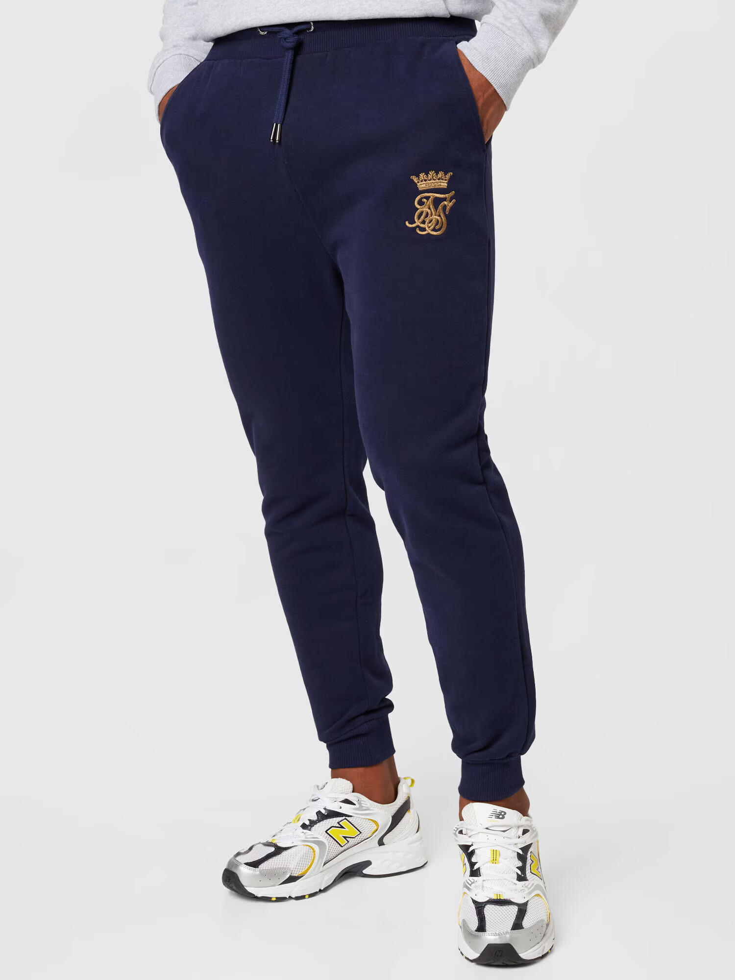 SikSilk Pantaloni bleumarin / galben auriu - Pled.ro