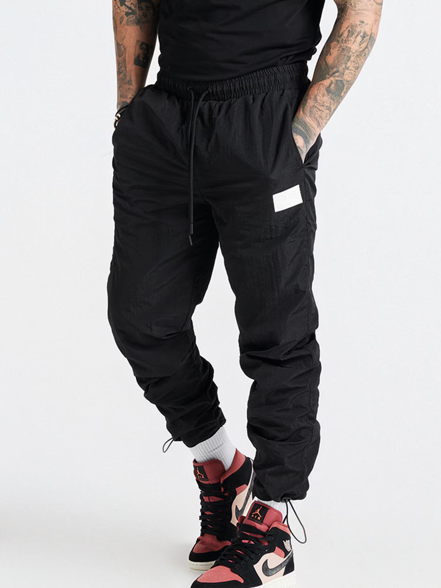 SikSilk Pantaloni negru / alb - Pled.ro