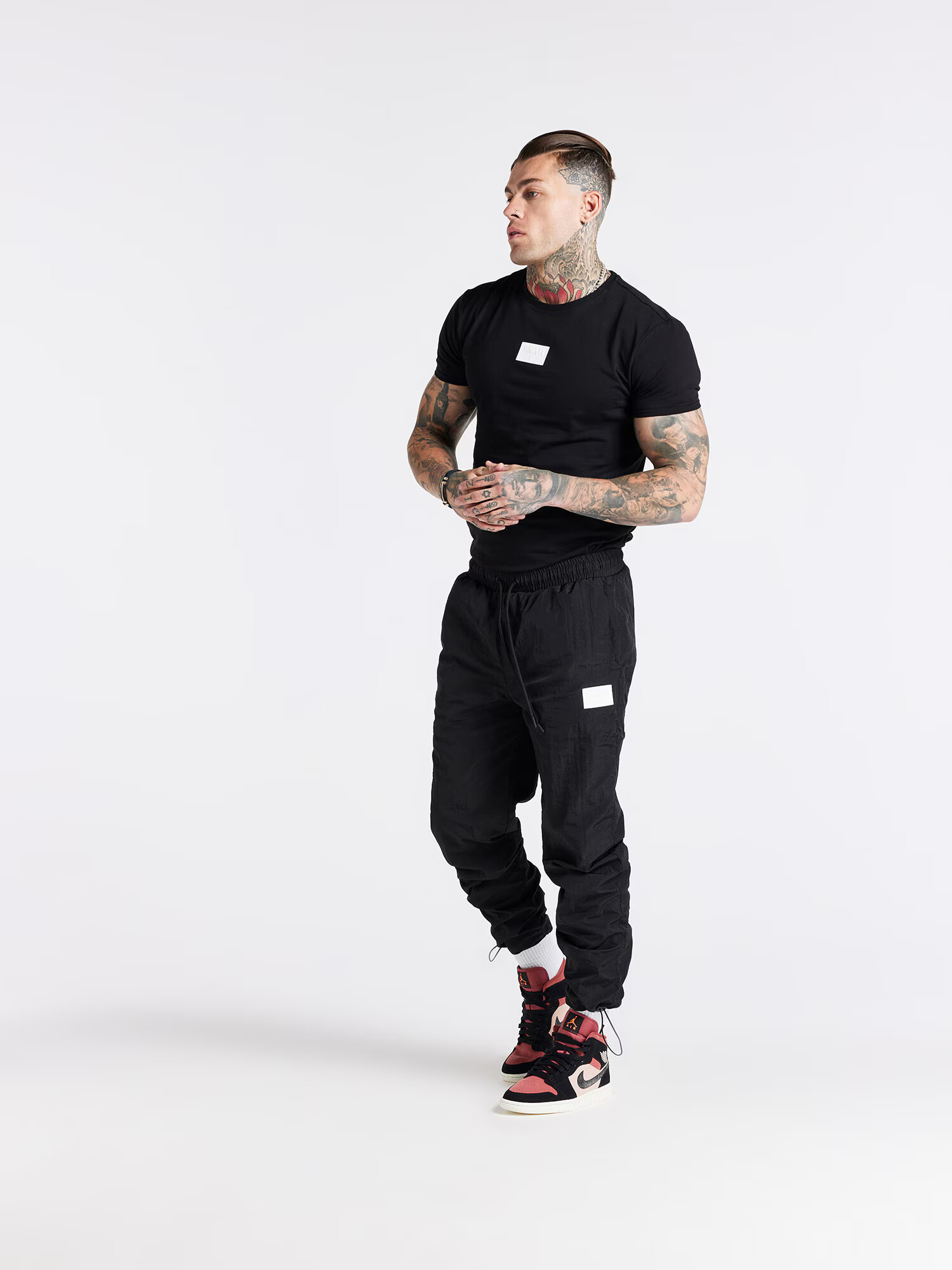 SikSilk Pantaloni negru / alb - Pled.ro