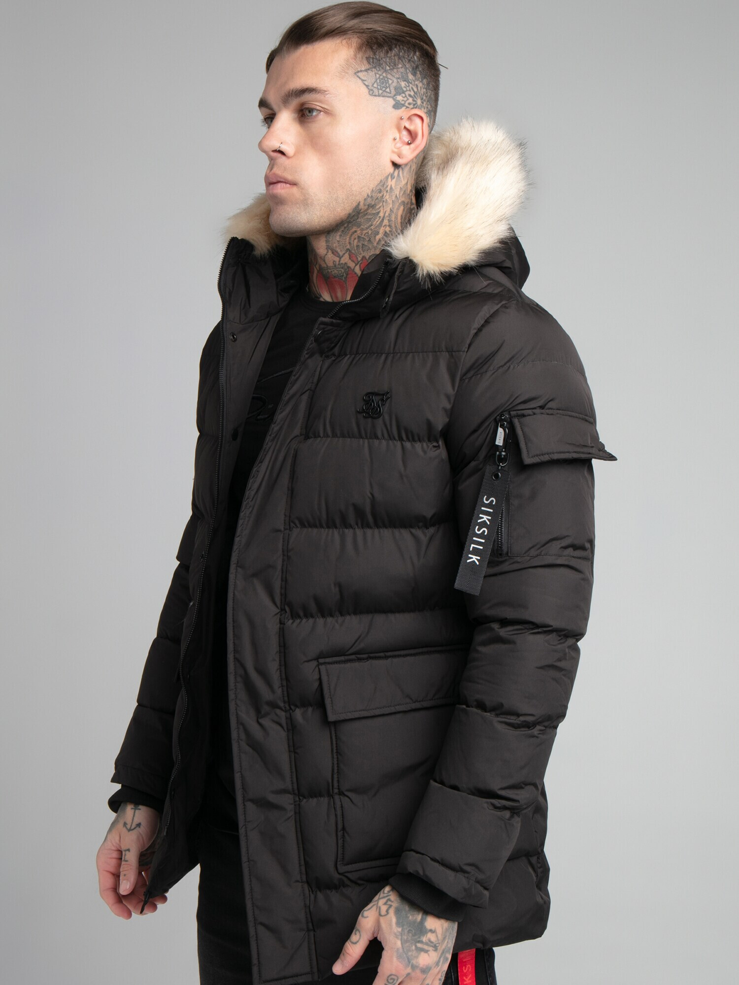 SikSilk Parka de iarnă negru - Pled.ro