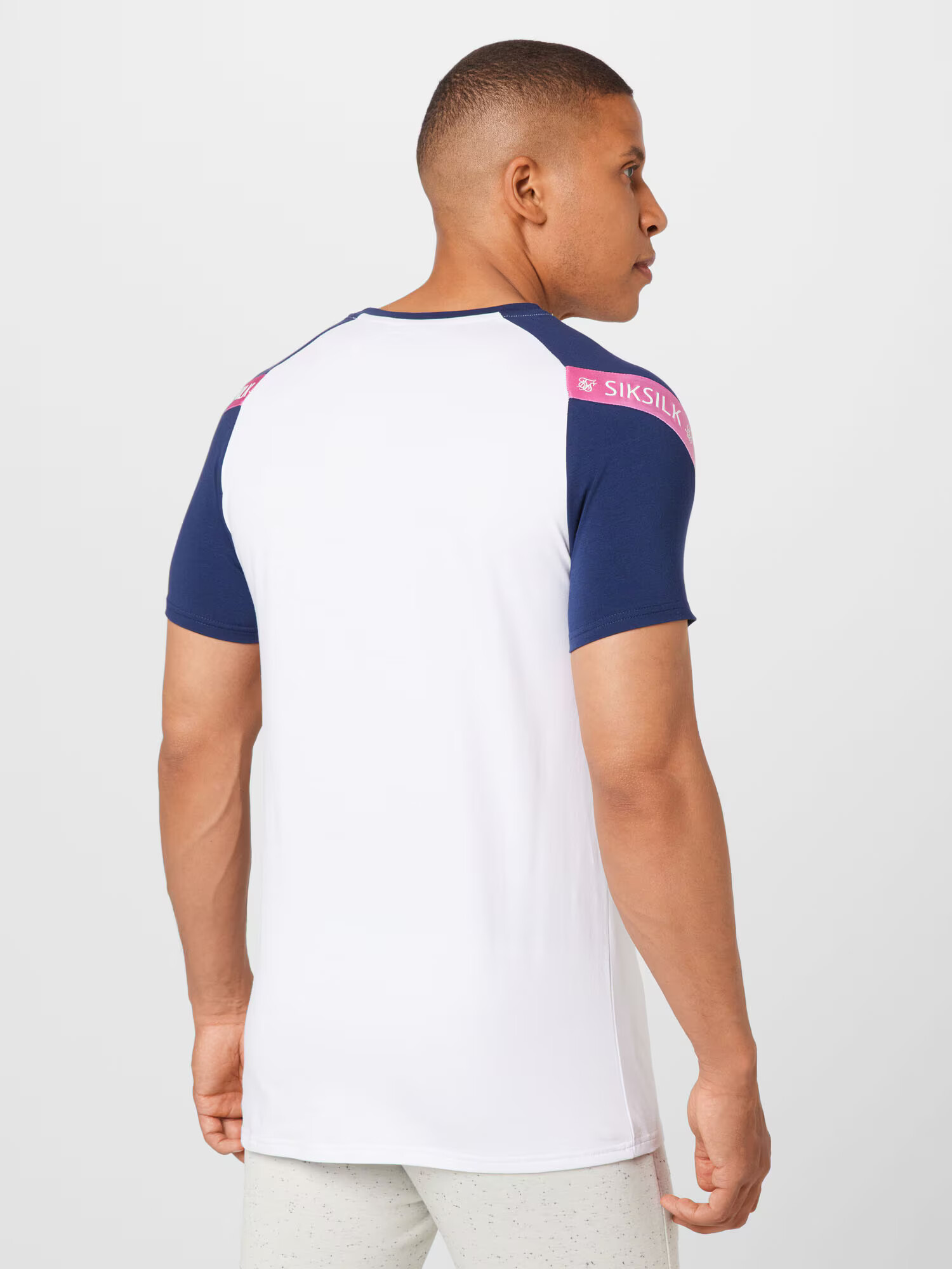 SikSilk Tricou bleumarin / roz / alb - Pled.ro