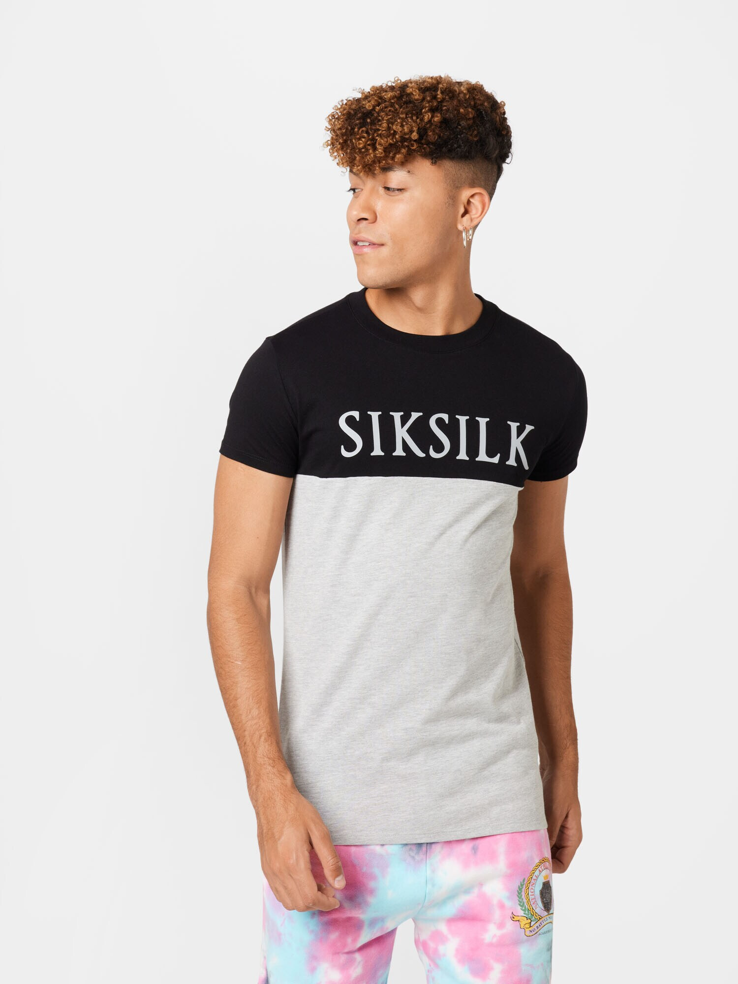 SikSilk Tricou gri amestecat / negru / alb - Pled.ro