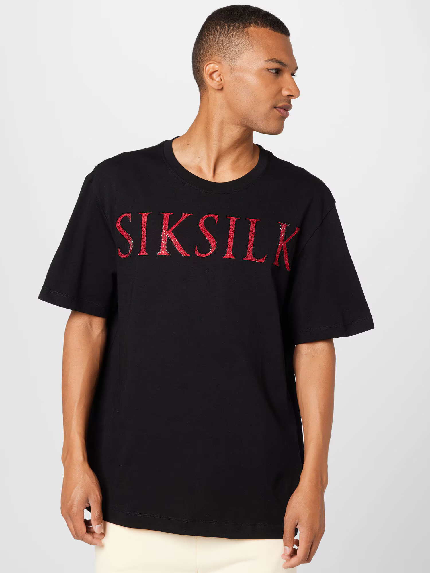 SikSilk Tricou roșu / negru - Pled.ro