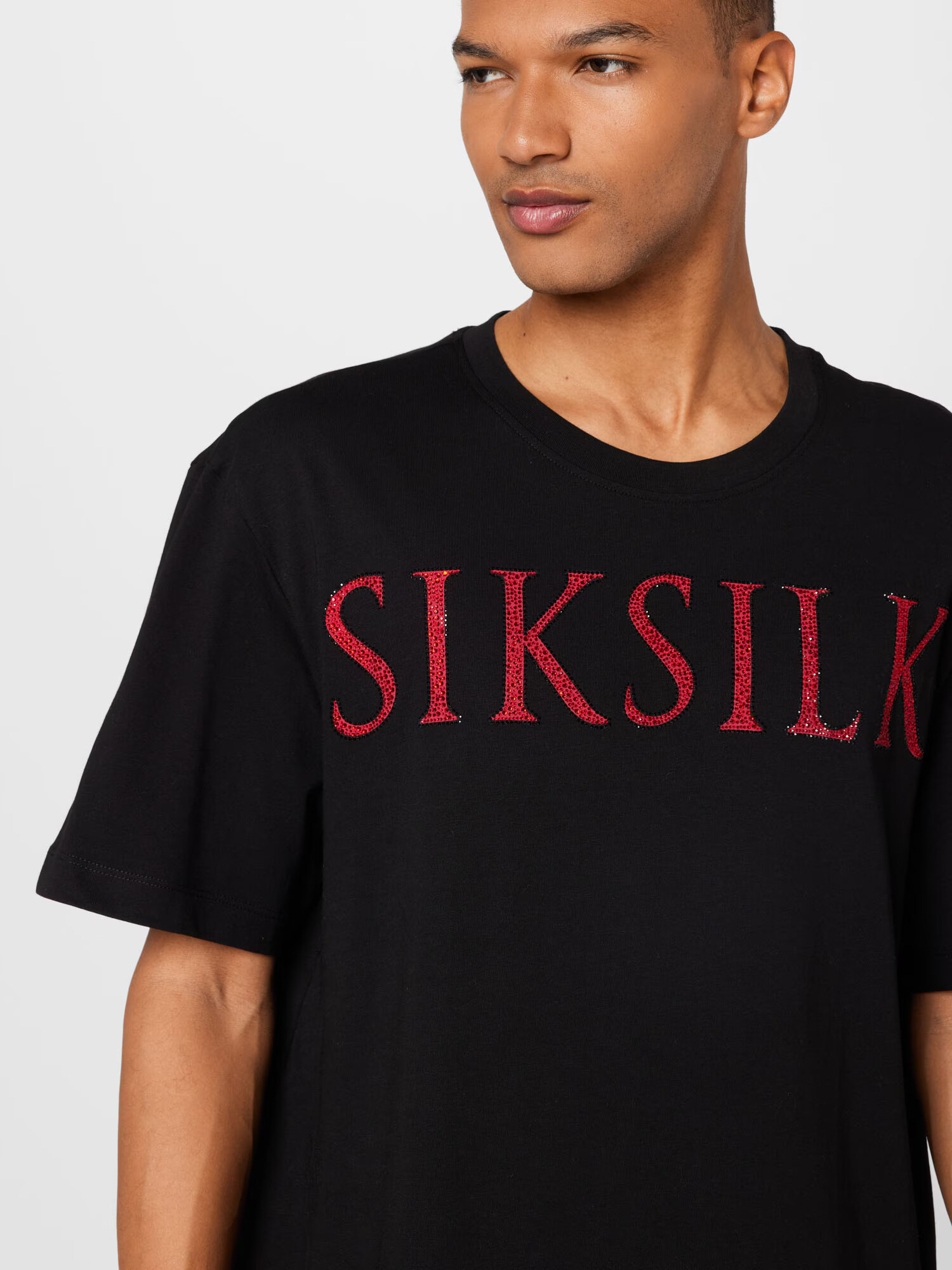 SikSilk Tricou roșu / negru - Pled.ro