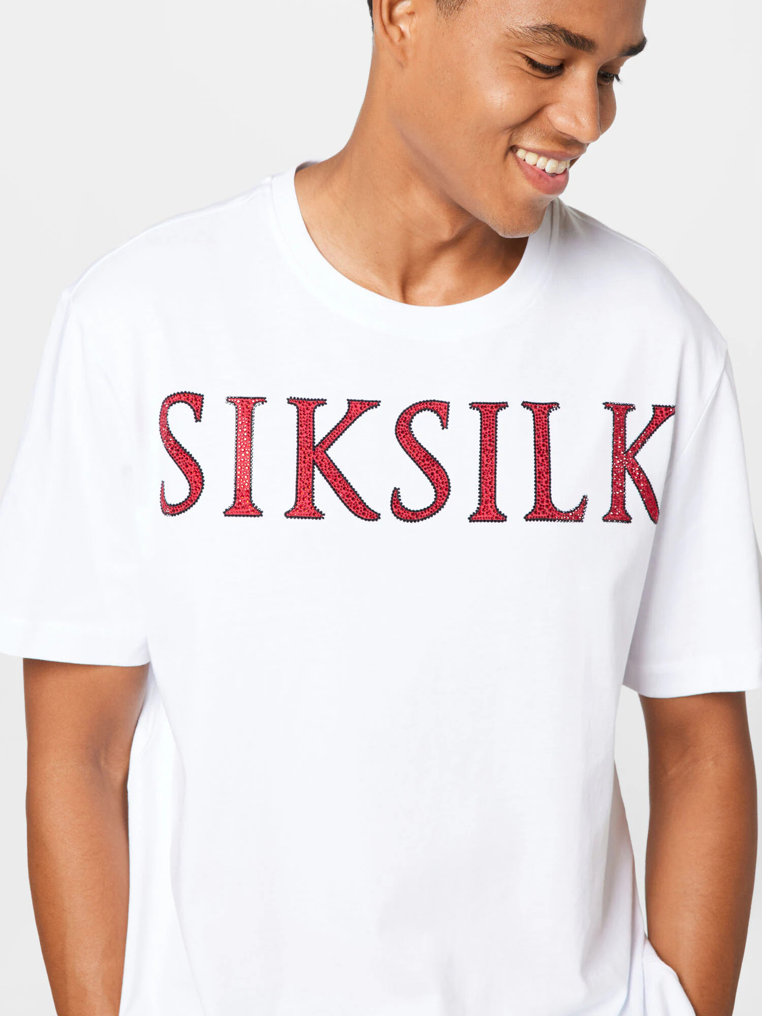 SikSilk Tricou roșu / negru / alb - Pled.ro