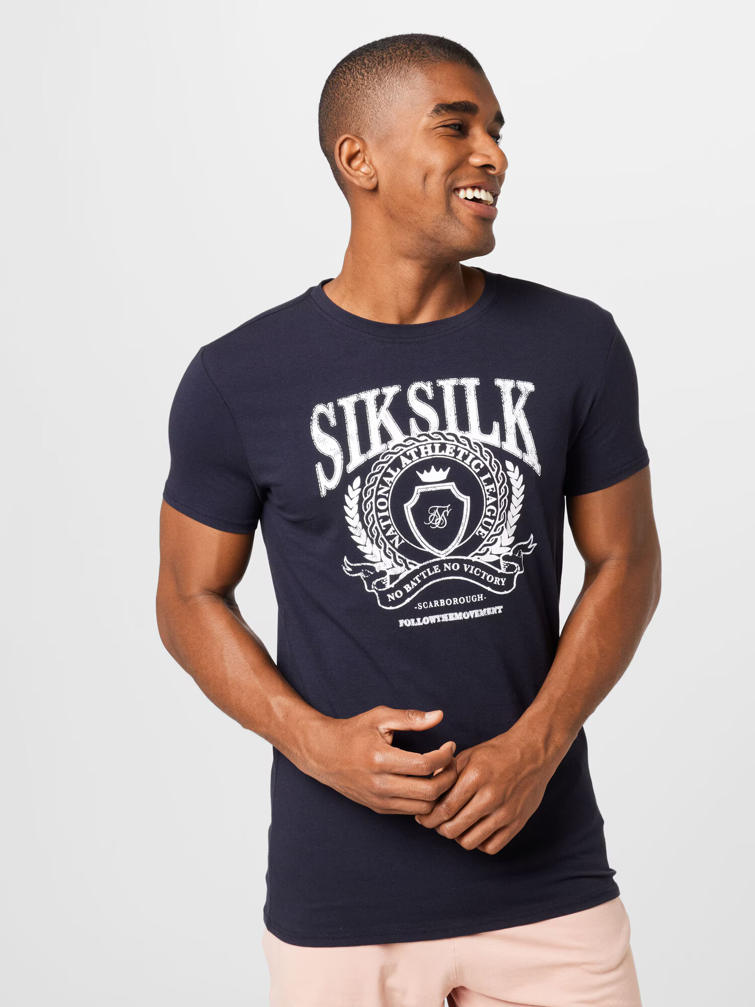 SikSilk Tricou 'Varsity' bleumarin / alb - Pled.ro