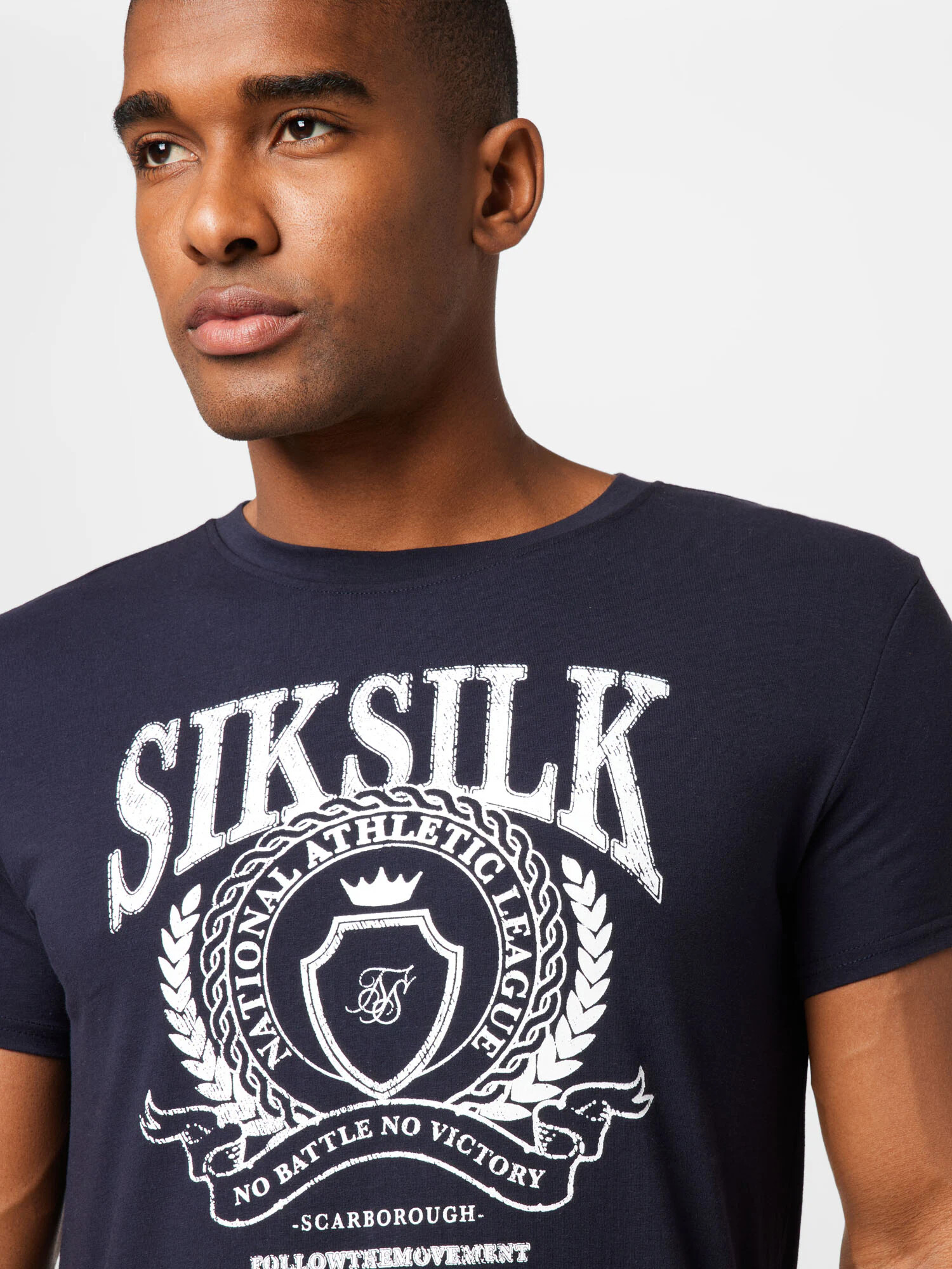 SikSilk Tricou 'Varsity' bleumarin / alb - Pled.ro