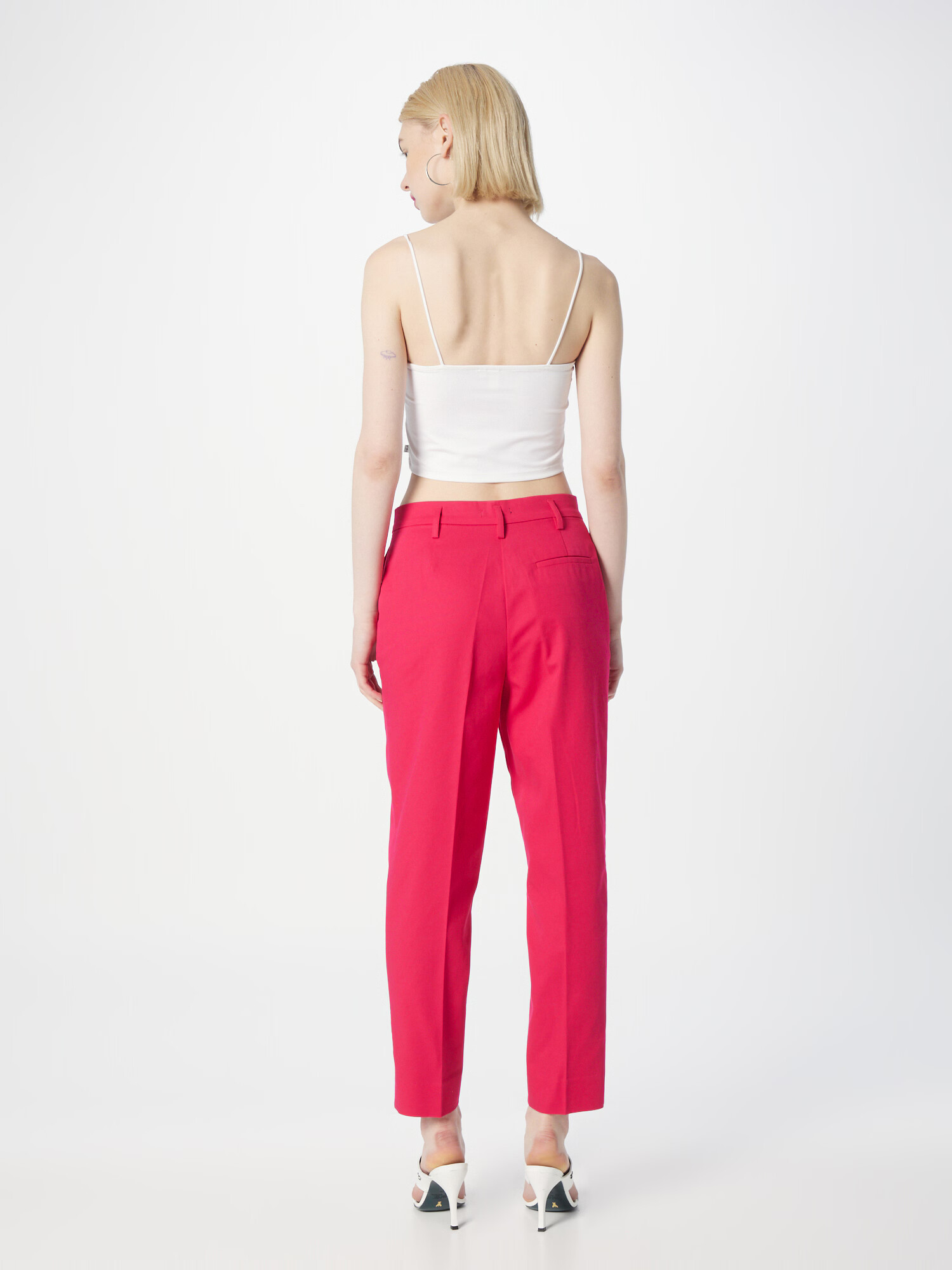 Sisley Pantaloni cu dungă fucsia - Pled.ro