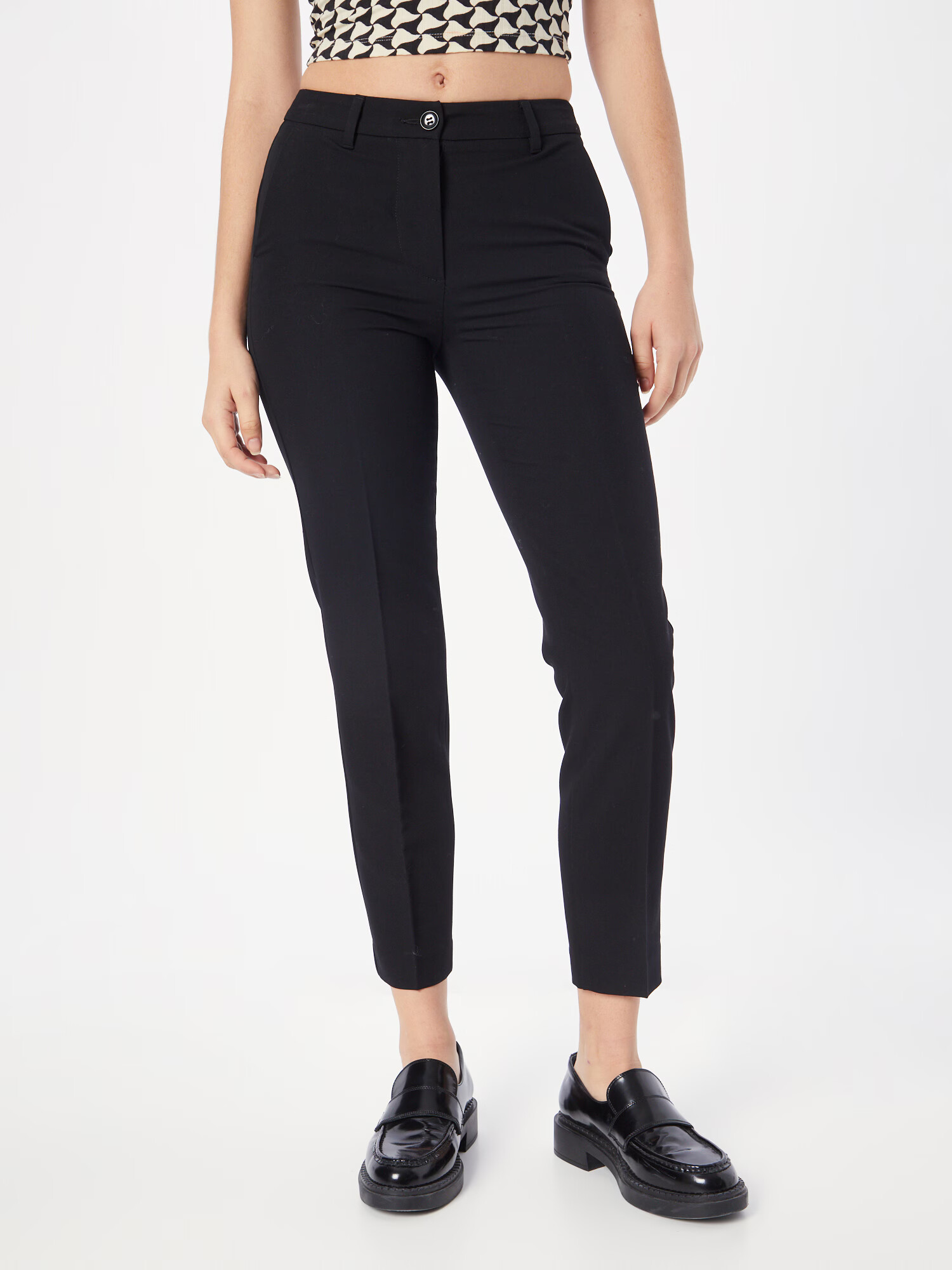 Sisley Pantaloni cu dungă negru - Pled.ro