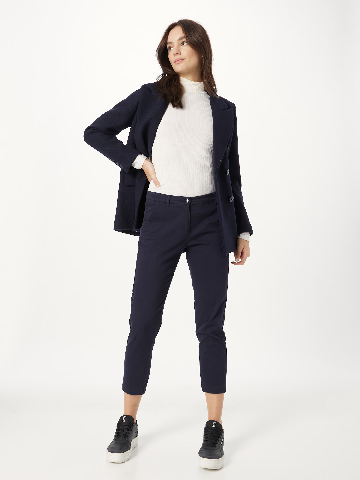 Sisley Pantaloni cu dungă bleumarin - Pled.ro