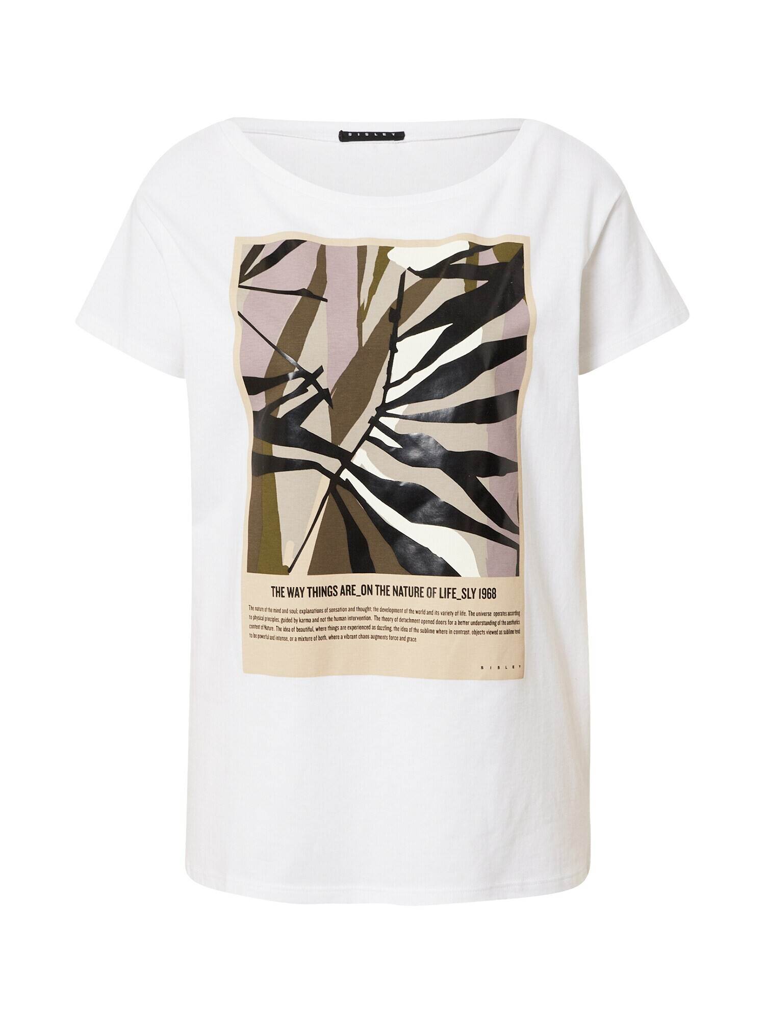 Sisley Tricou maro deschis / oliv / mov pastel / negru / alb - Pled.ro