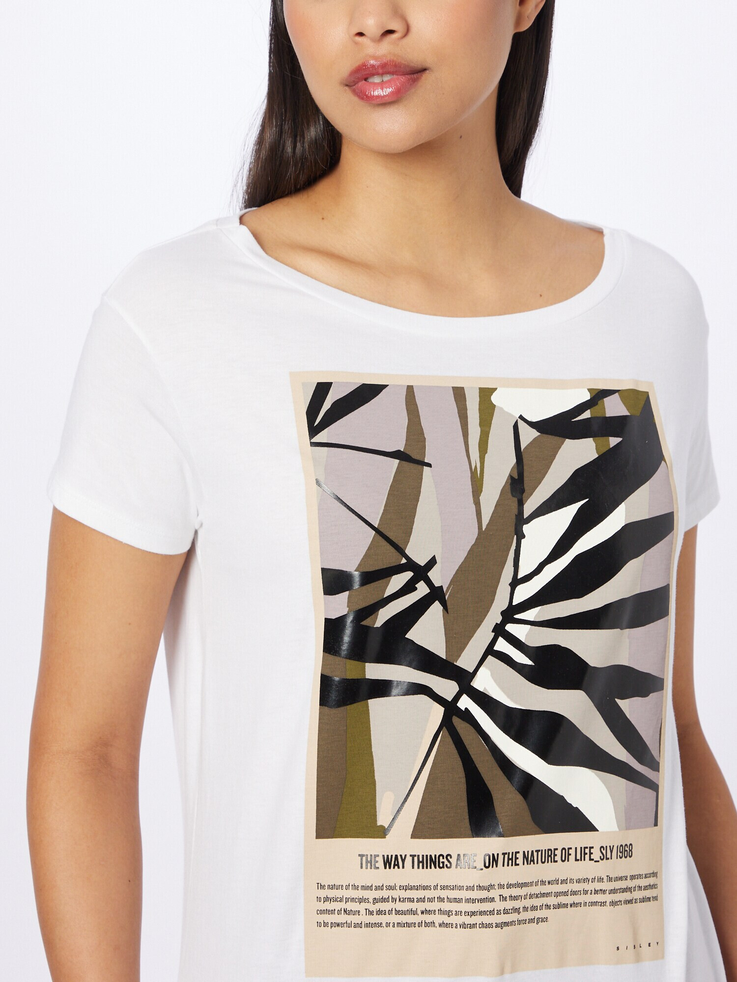 Sisley Tricou maro deschis / oliv / mov pastel / negru / alb - Pled.ro