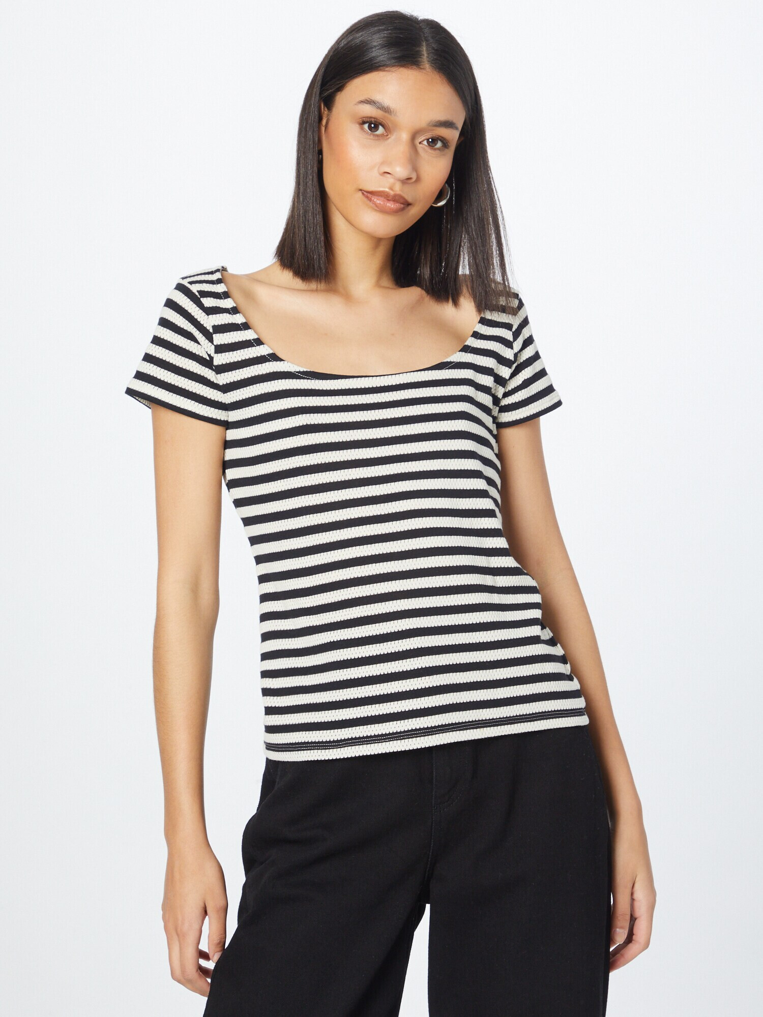 Sisley Tricou negru / alb - Pled.ro