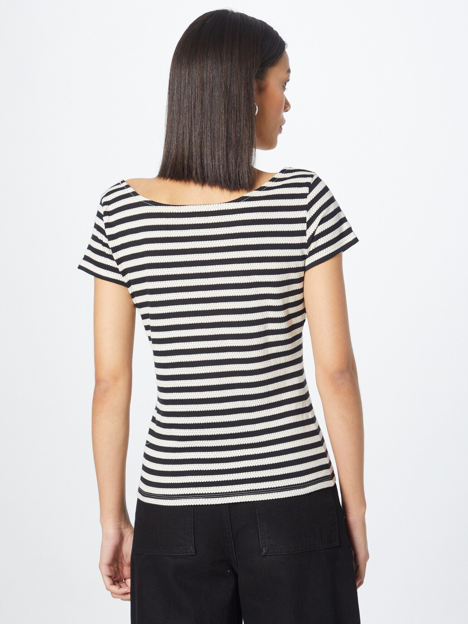 Sisley Tricou negru / alb - Pled.ro