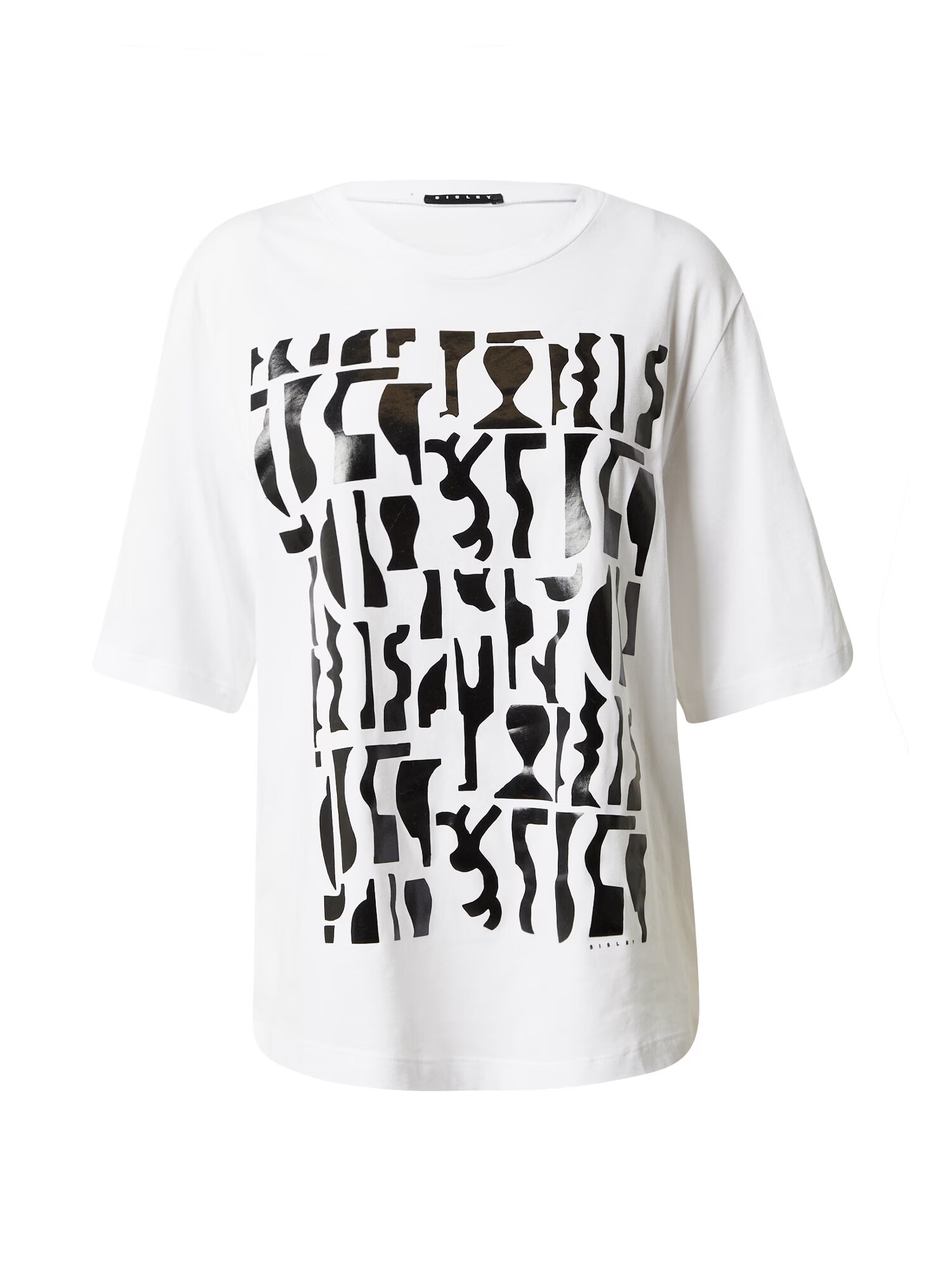 Sisley Tricou negru / alb - Pled.ro