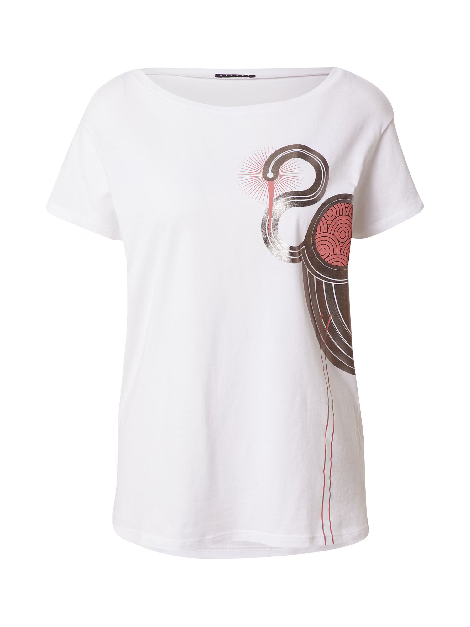 Sisley Tricou rosé / argintiu / alb - Pled.ro