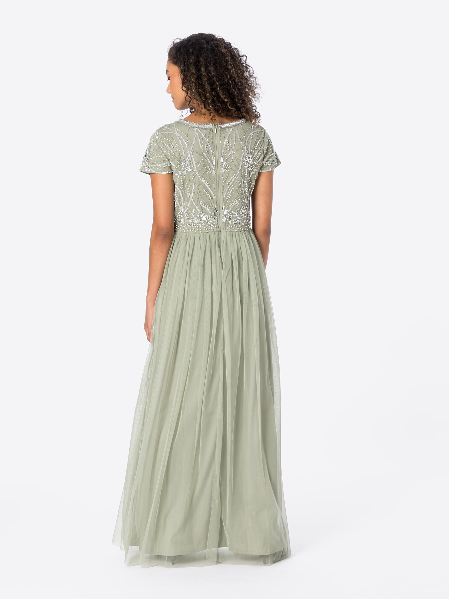 Sistaglam Rochie de seară verde pastel / argintiu - Pled.ro