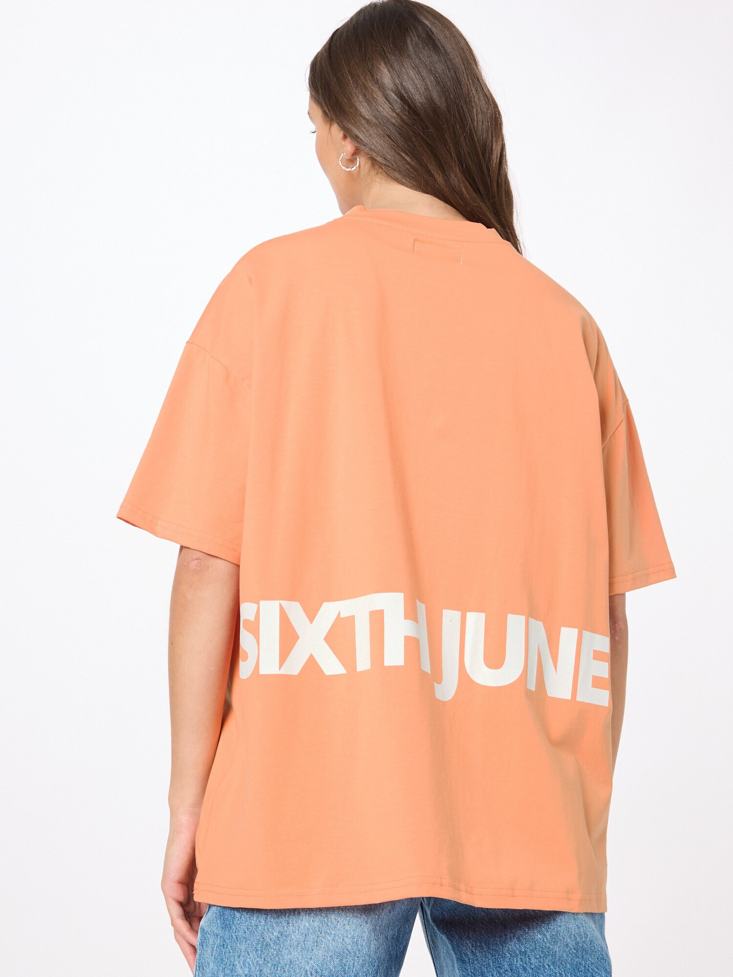 Sixth June Tricou corai / alb - Pled.ro