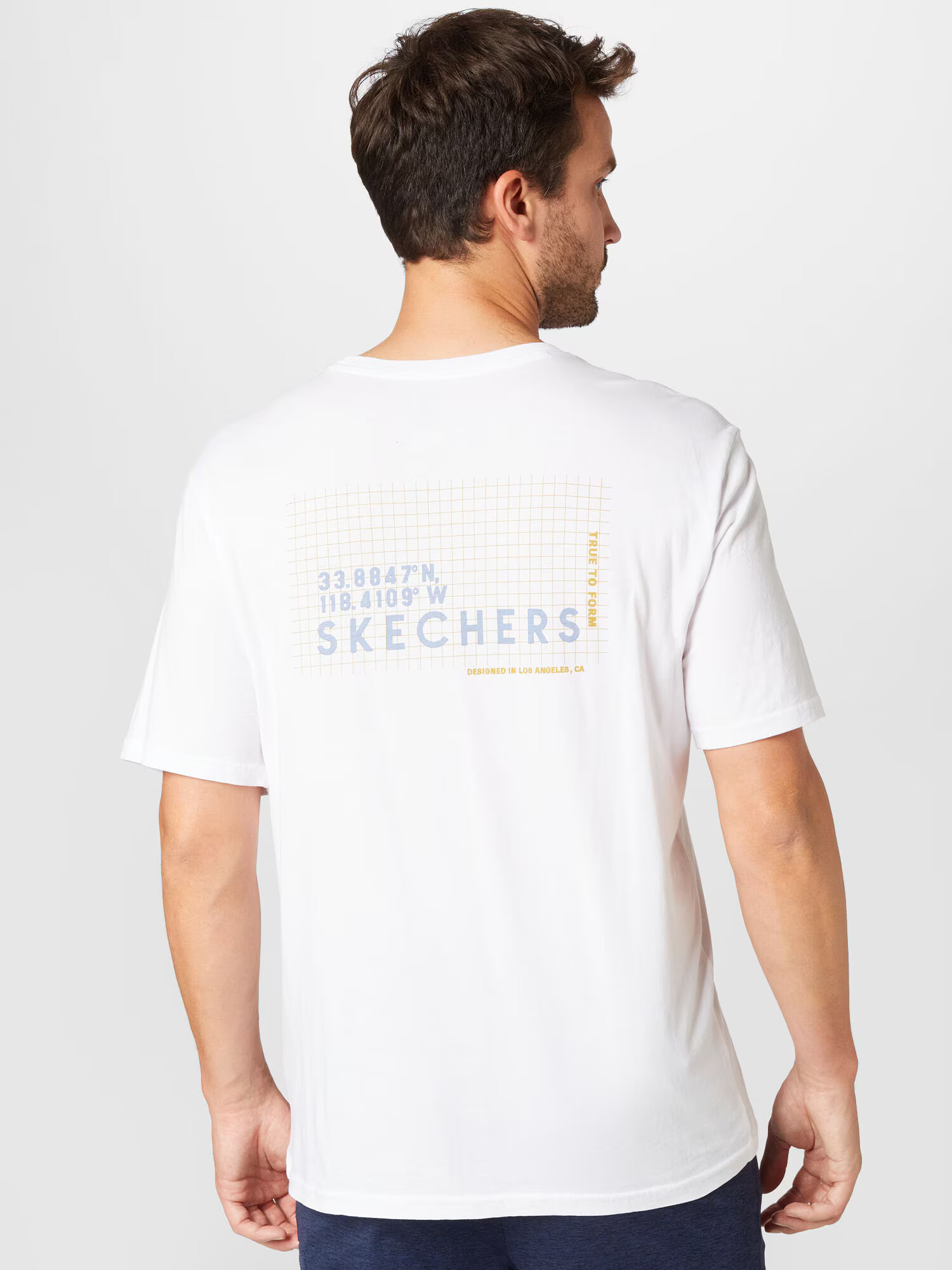 Skechers Performance Tricou funcțional albastru fumuriu / galben șofran / alb - Pled.ro