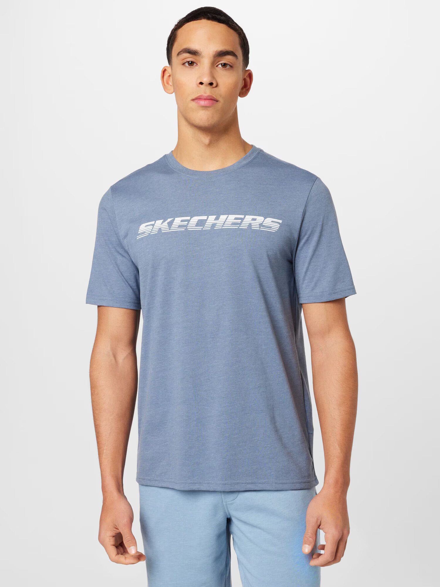 Skechers Performance Tricou funcțional 'MOTION' albastru fumuriu / alb - Pled.ro