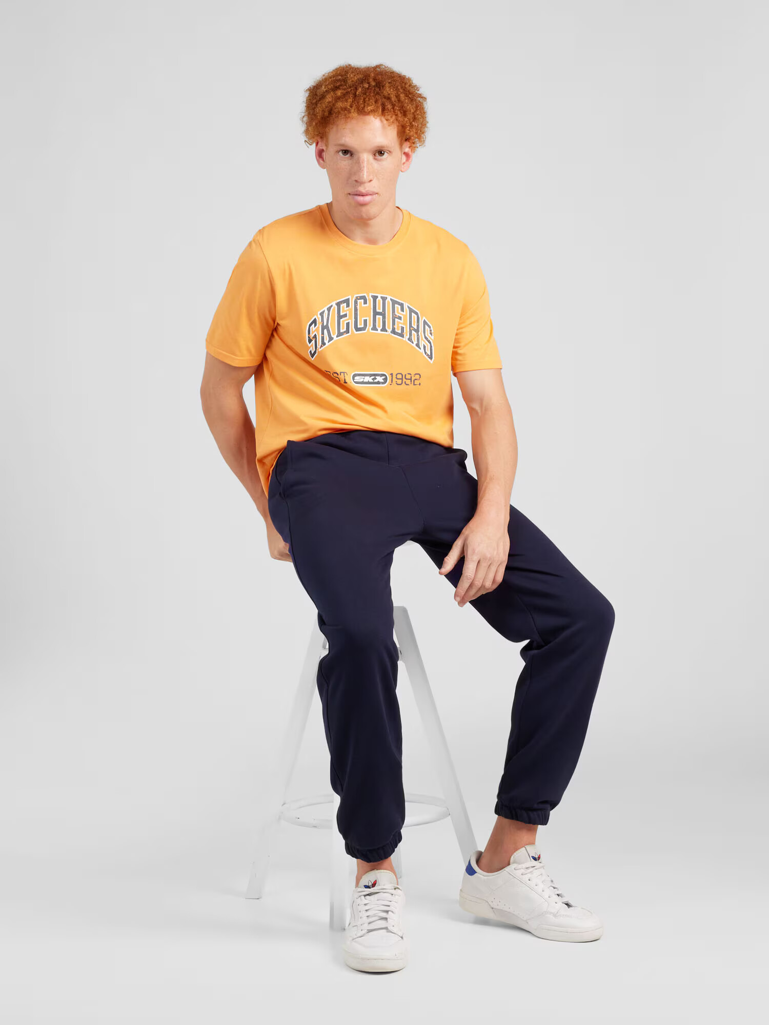 Skechers Performance Tricou funcțional 'PRESTIGE' bleumarin / portocaliu deschis / alb - Pled.ro