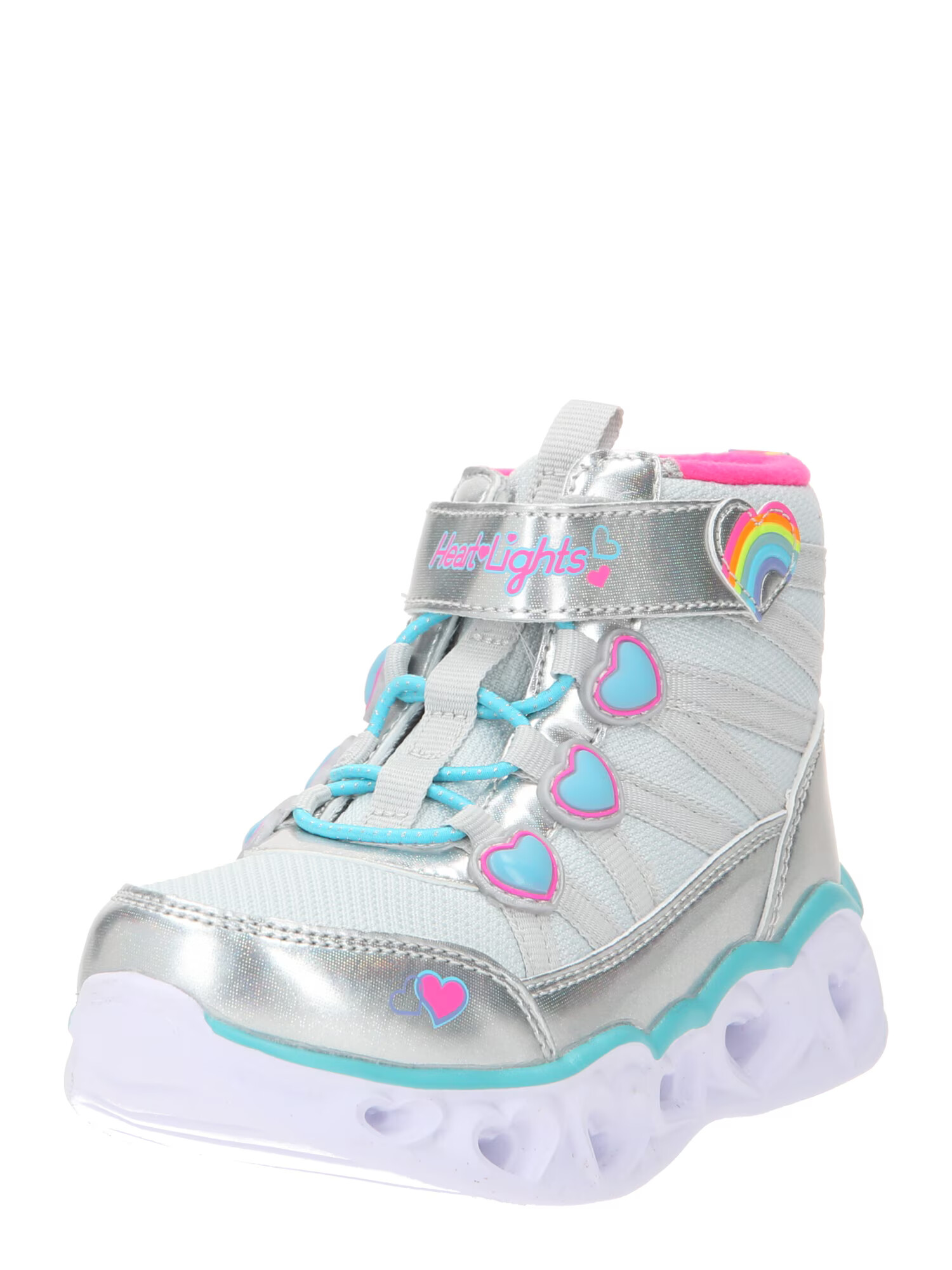 SKECHERS Sneaker 'Heart Lights' albastru / gri / roz / argintiu - Pled.ro