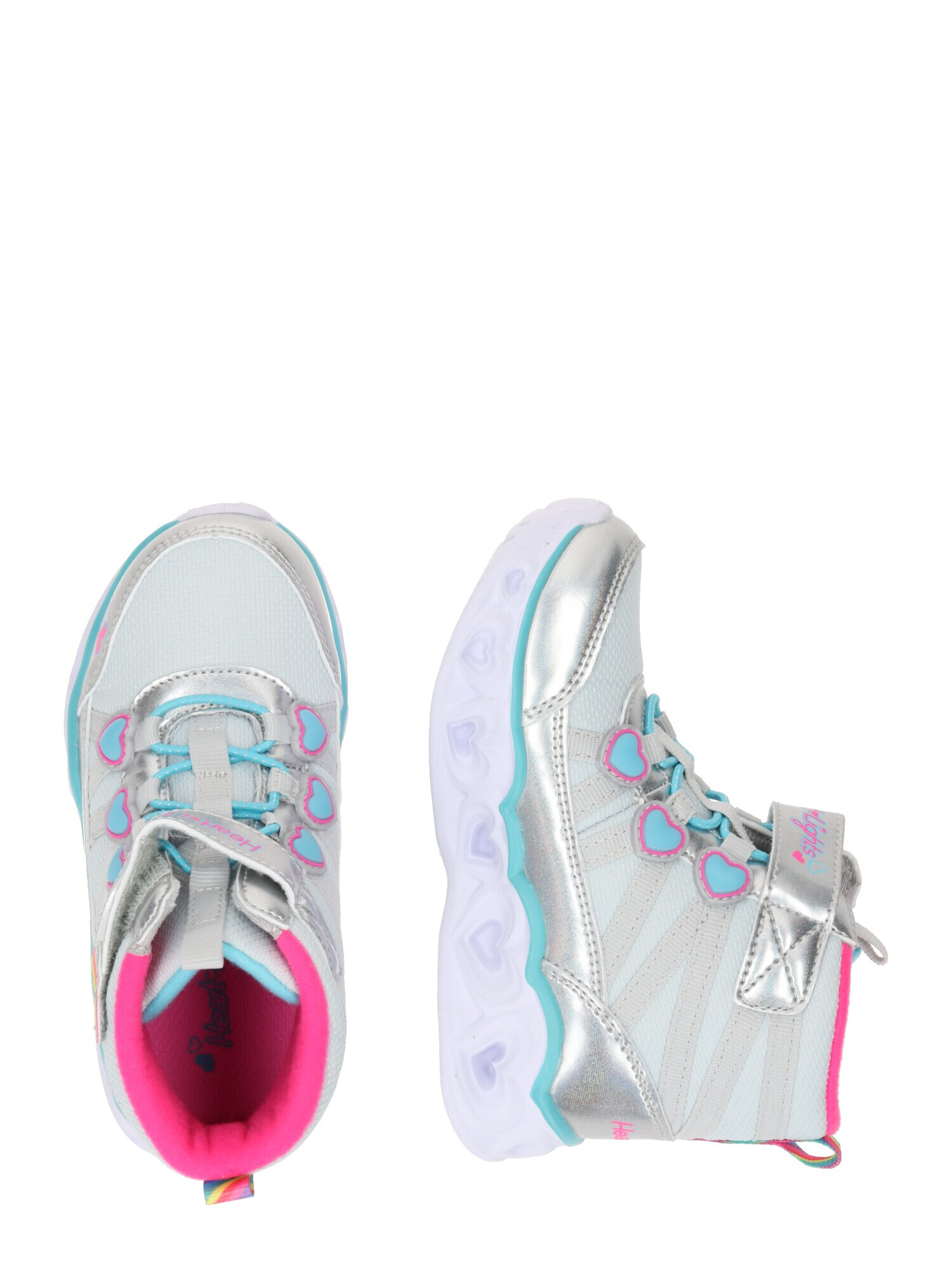 SKECHERS Sneaker 'Heart Lights' albastru / gri / roz / argintiu - Pled.ro