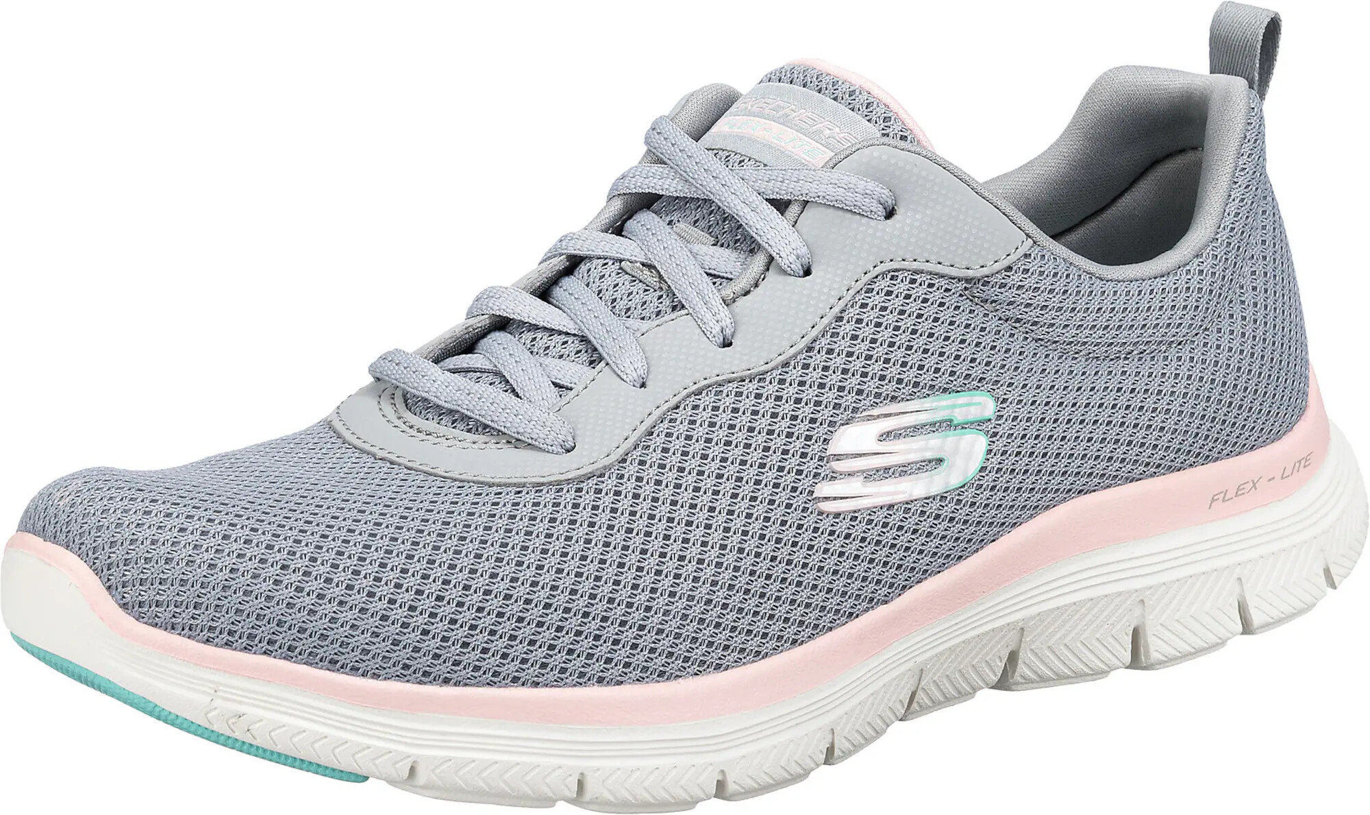 SKECHERS Sneaker low albastru aqua / gri / roz - Pled.ro