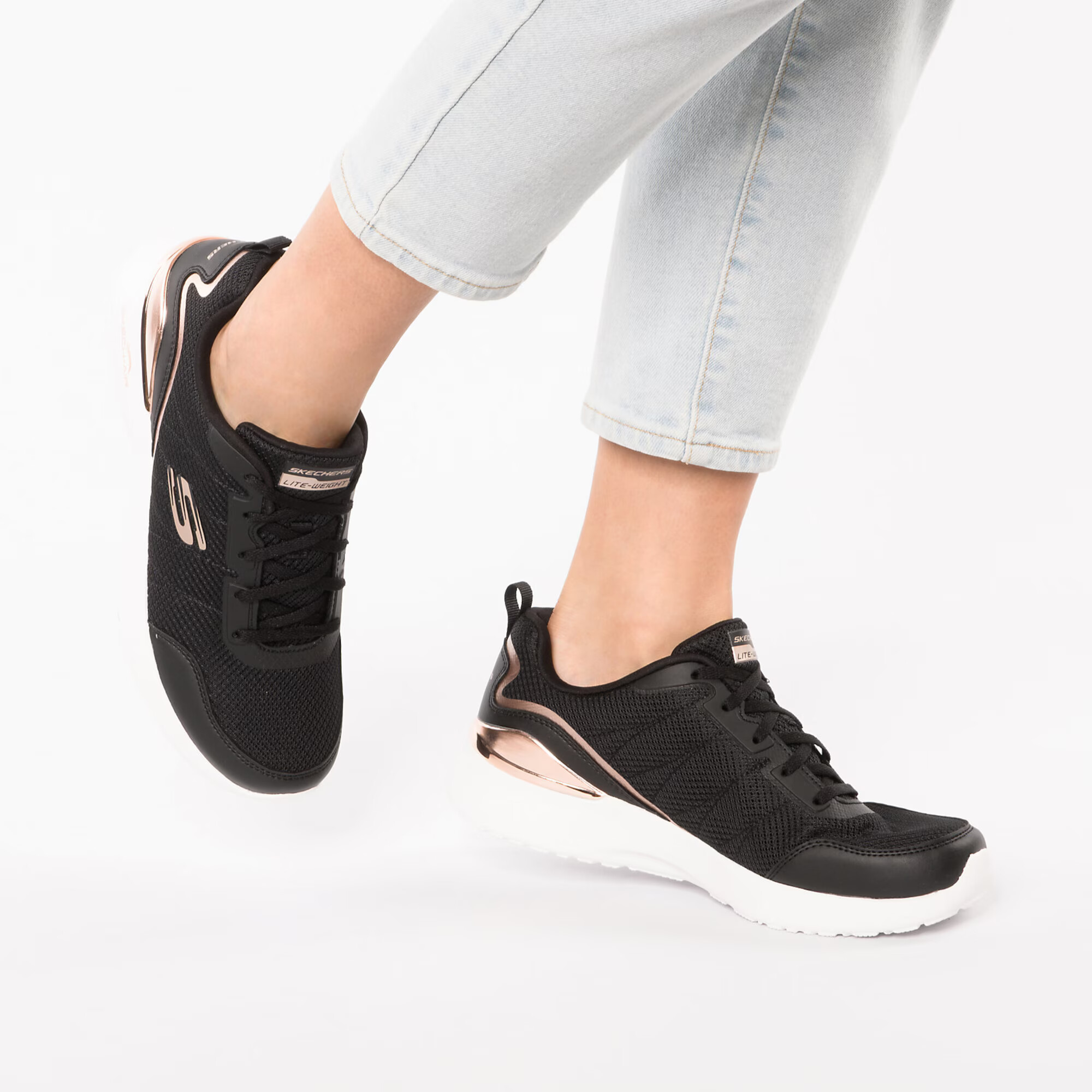 SKECHERS Sneaker low auriu - roz / negru - Pled.ro