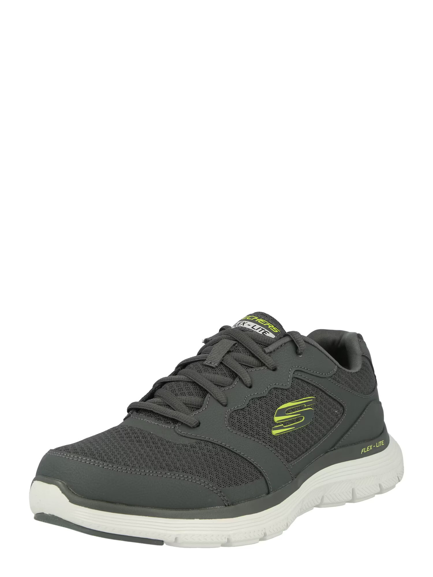 SKECHERS Sneaker low 'Flex Advantage 4.0' gri metalic / verde neon - Pled.ro