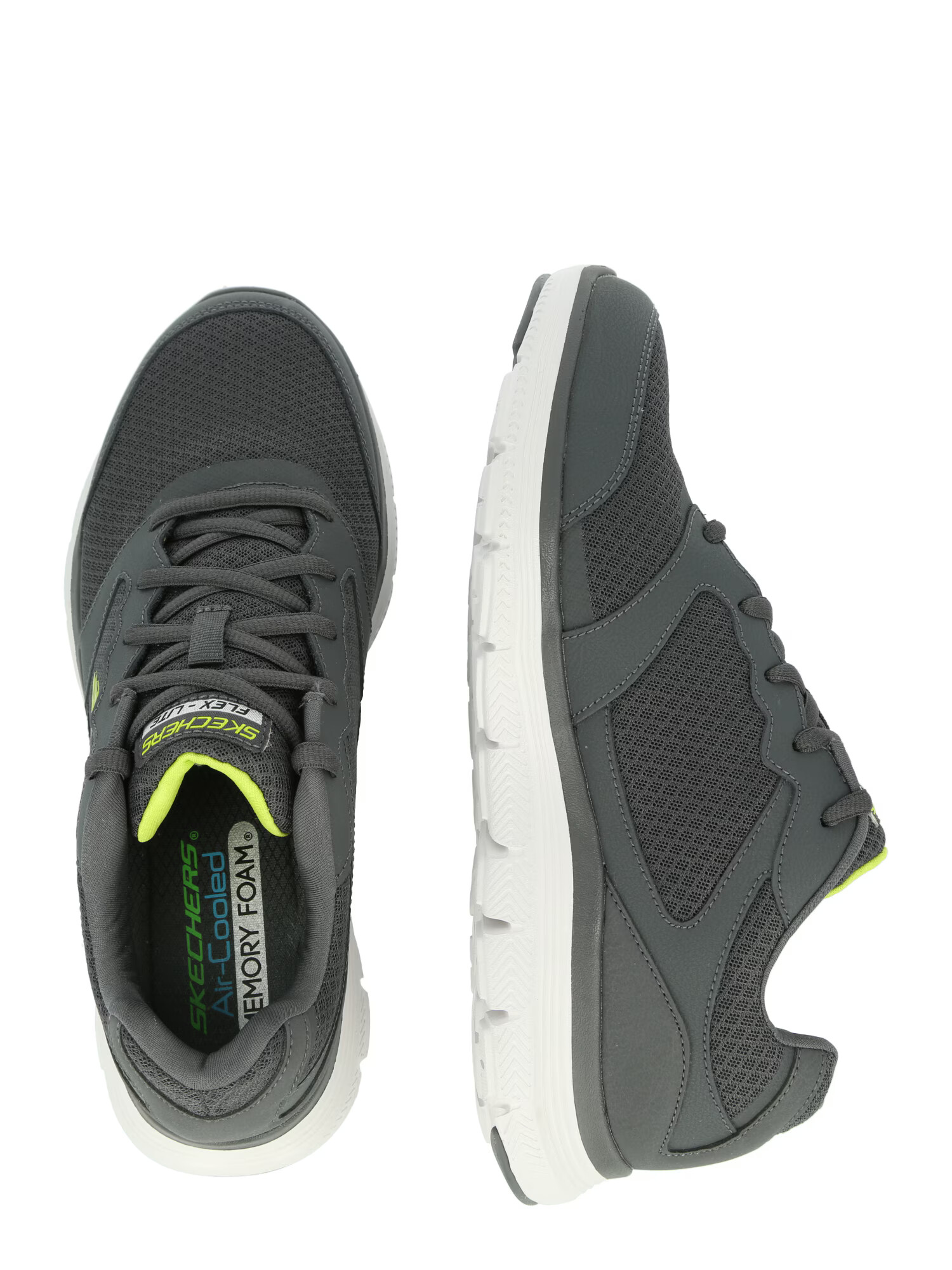 SKECHERS Sneaker low 'Flex Advantage 4.0' gri metalic / verde neon - Pled.ro