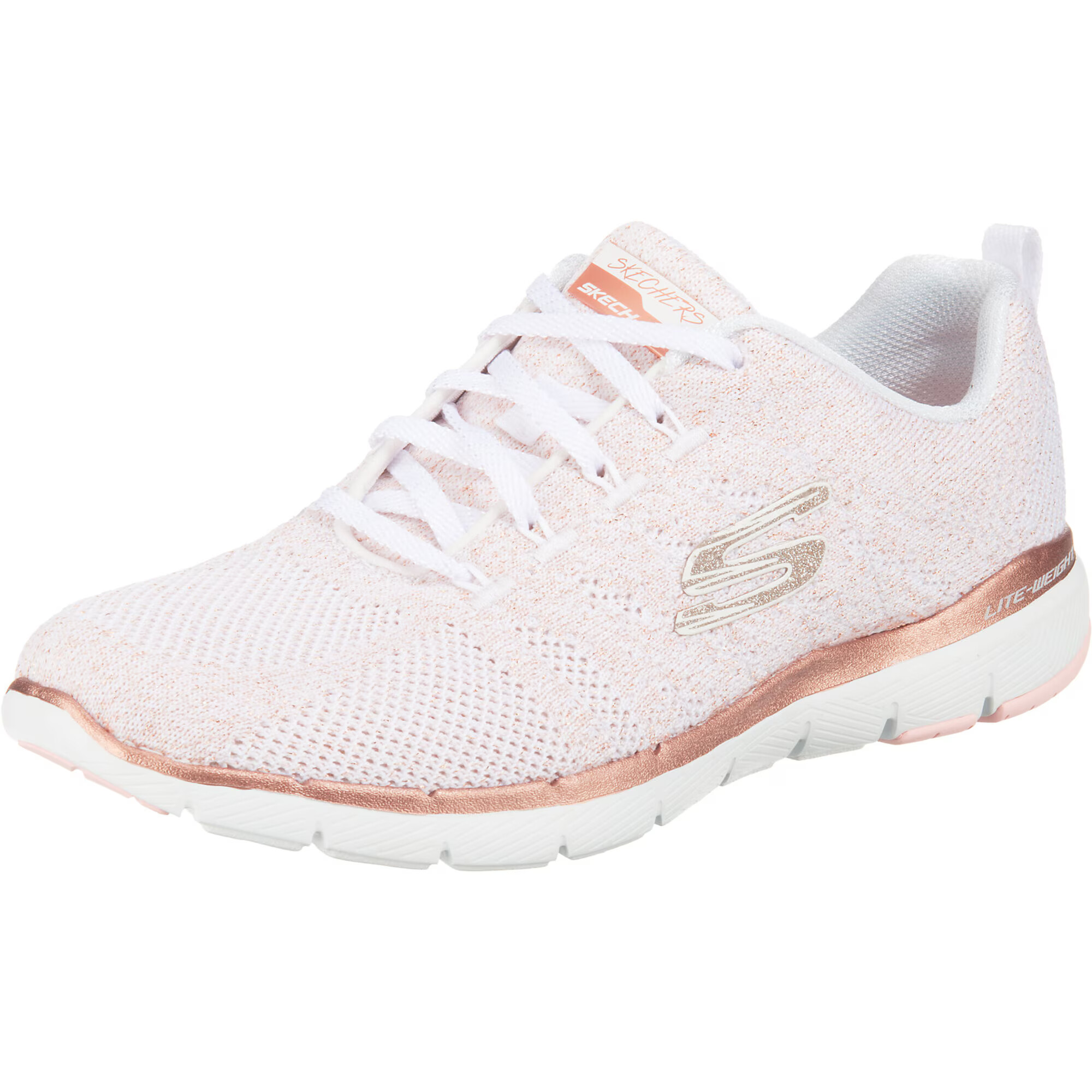 SKECHERS Sneaker low 'Flex Appeal 3.0' auriu - roz / roz / alb - Pled.ro