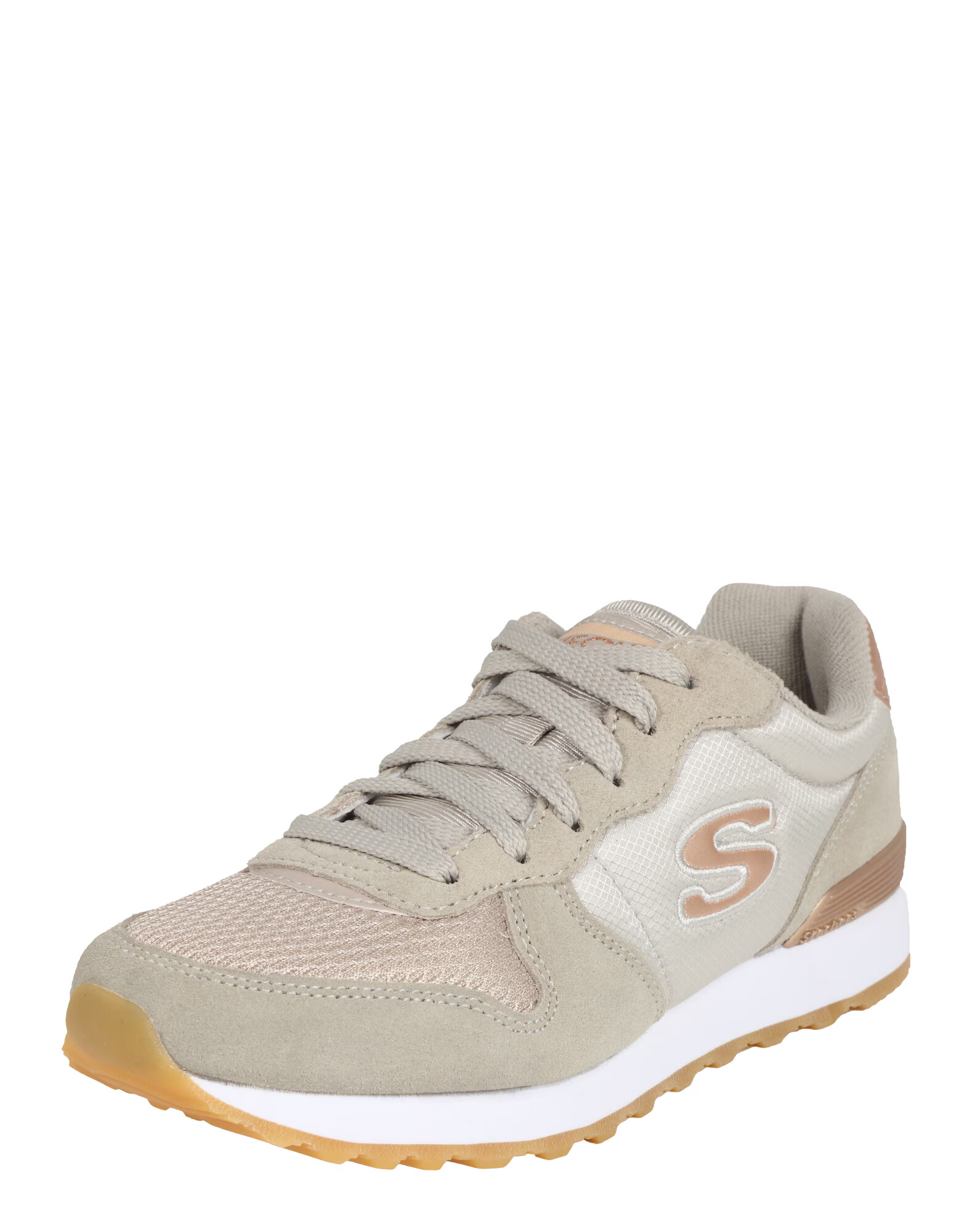 SKECHERS Sneaker low 'Goldn gurl' maro cămilă / roz / argintiu - Pled.ro