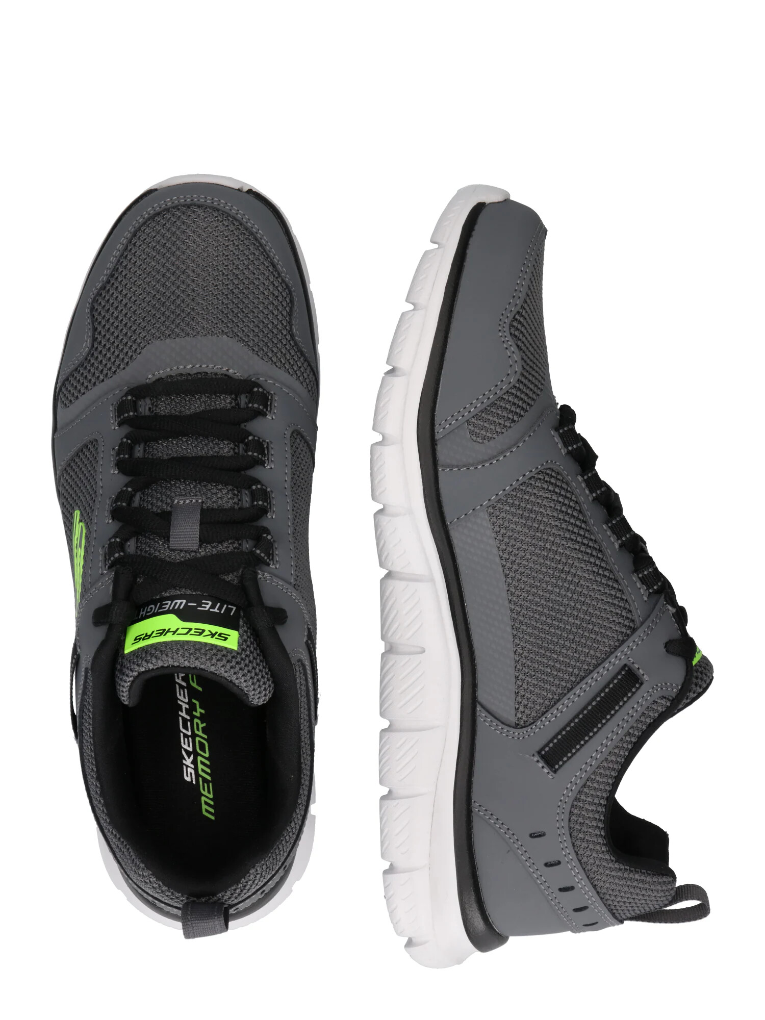 SKECHERS Sneaker low gri / verde neon / negru / alb - Pled.ro