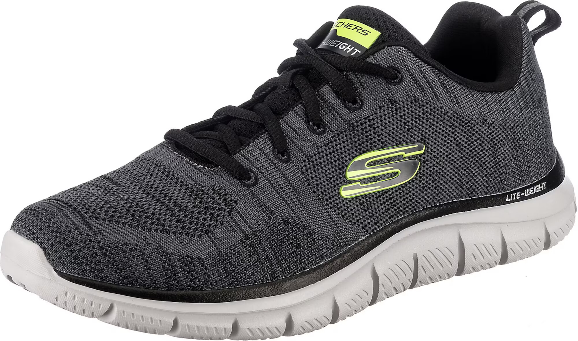 SKECHERS Sneaker low 'Track' gri metalic / verde neon - Pled.ro